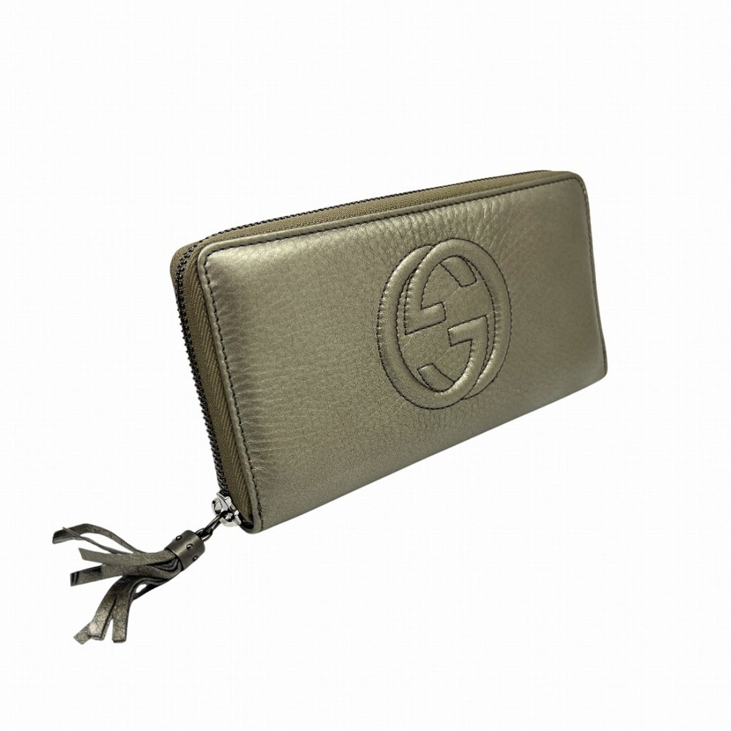 Gucci Metallic Gold Leather Long Wallet (Bi-Fold) ( )