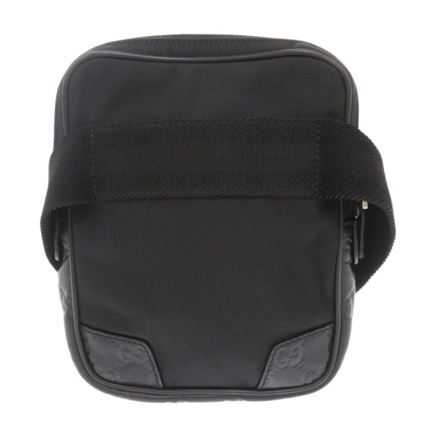 Gucci Black Nylon Gg Leather Fanny Pack Shoulder Bag ( )