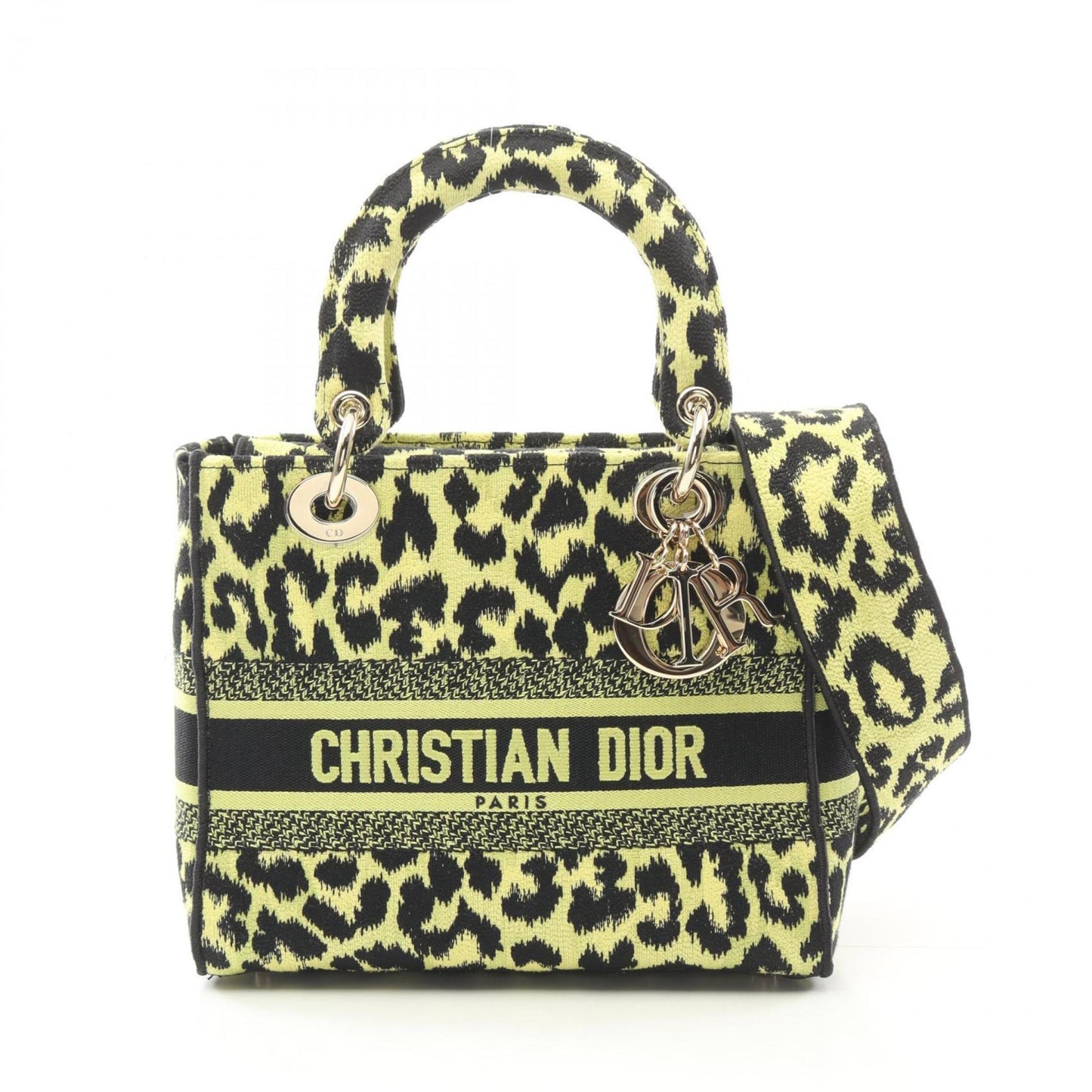 Christian Dior Black Green Canvas Handbag ()
