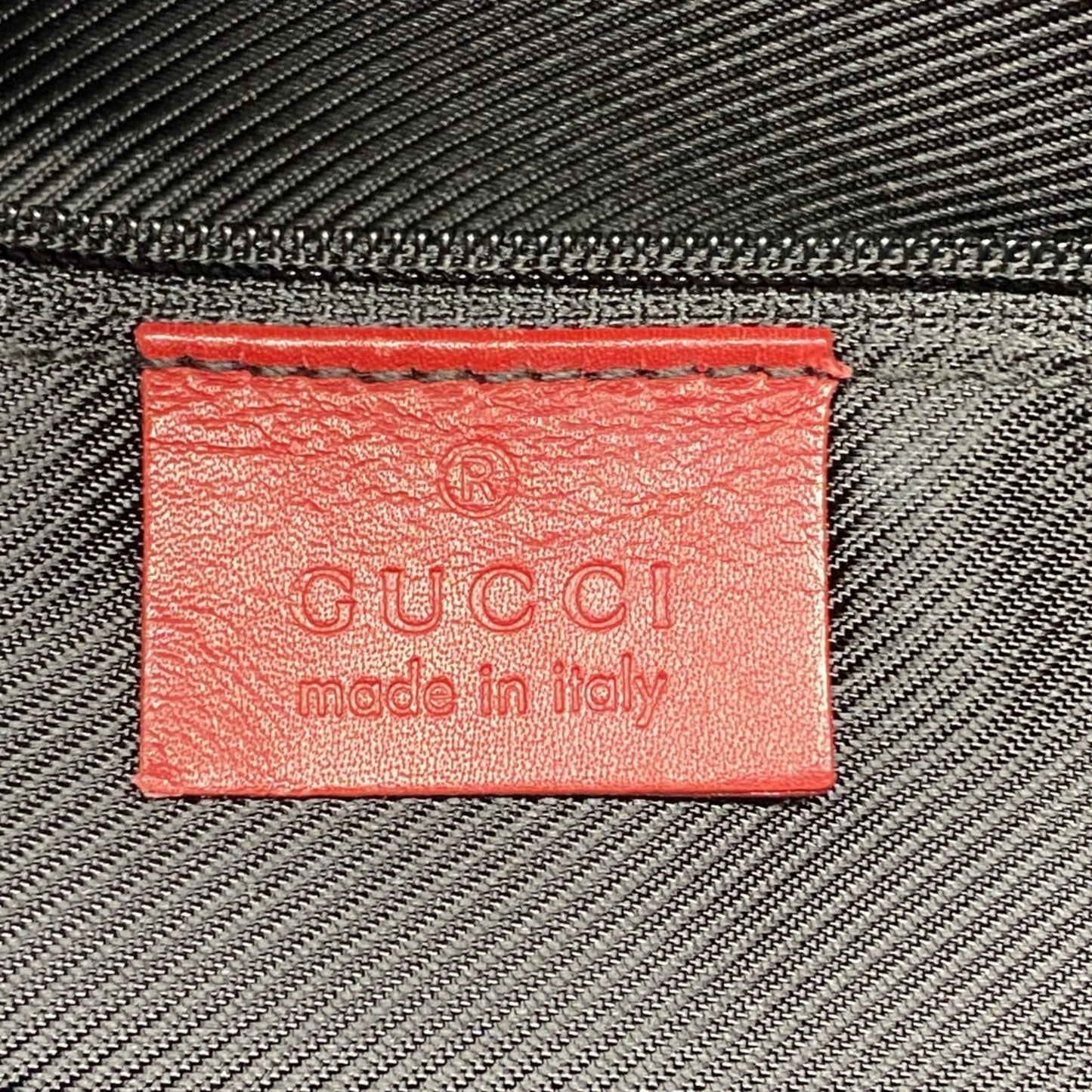Gucci Beige Black Red Color Canvas Tote Bag ( )