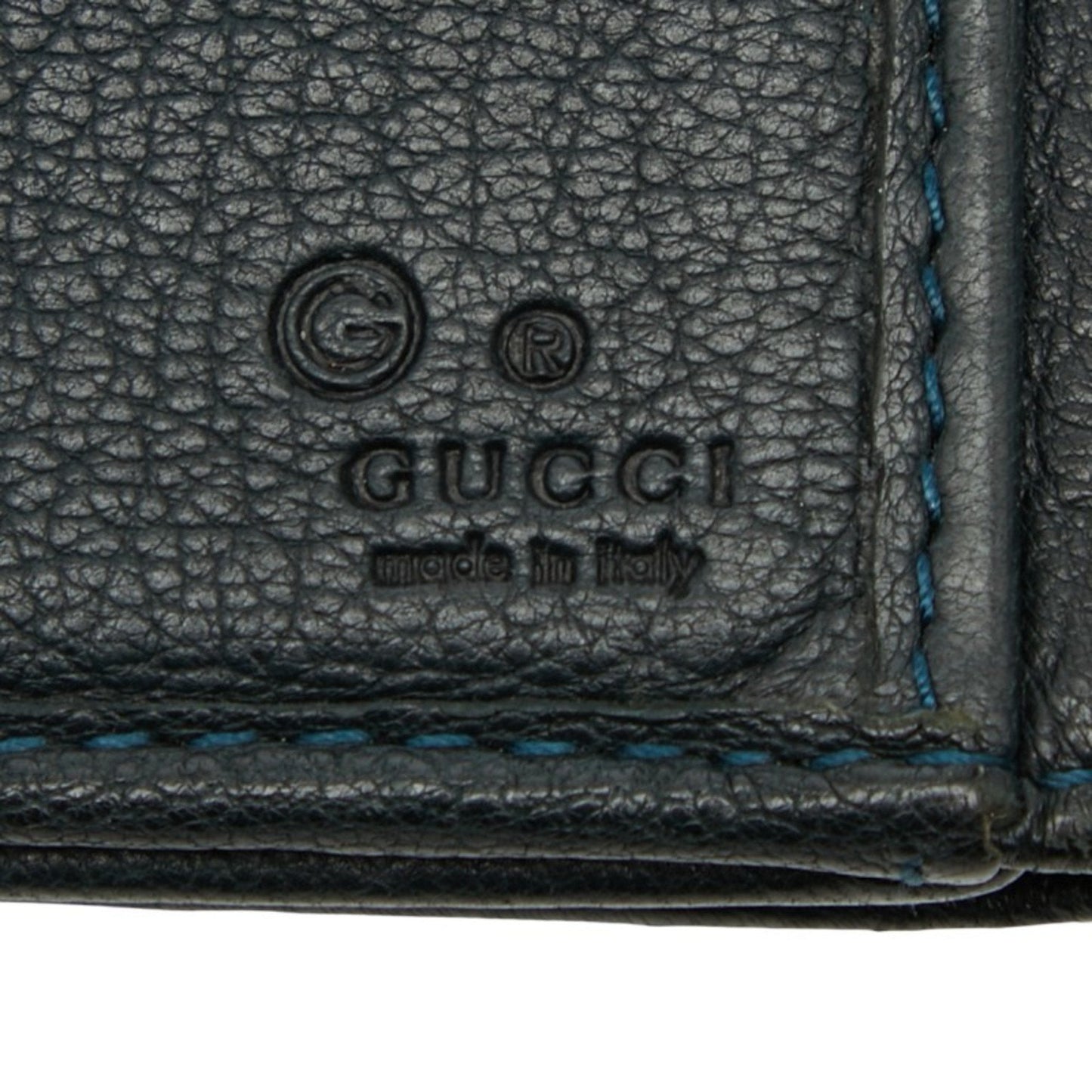 Gucci Navy Leather Long Wallet (Bi-Fold) ( )
