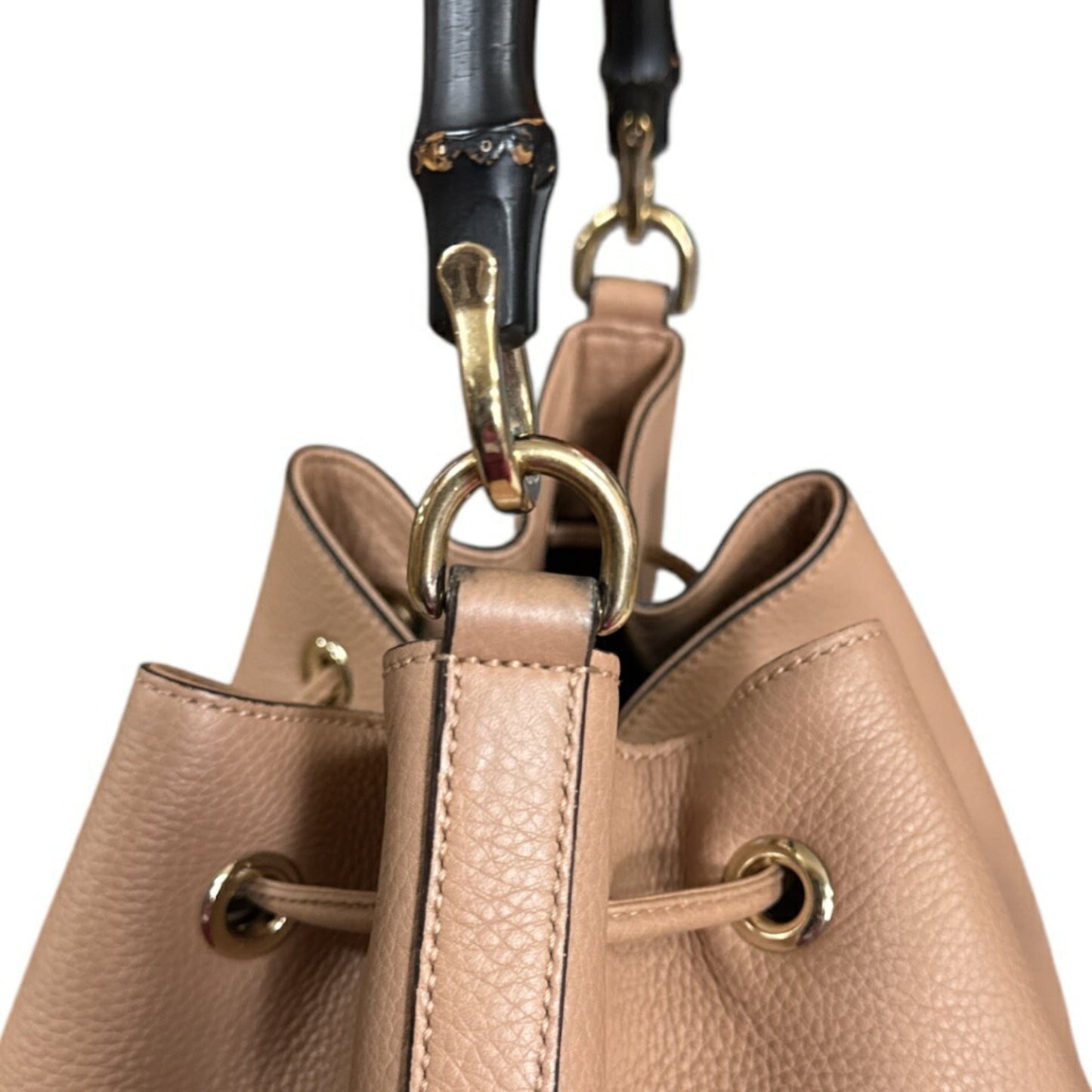 Gucci Beige Bamboo Leather Shoulder Bag ( )