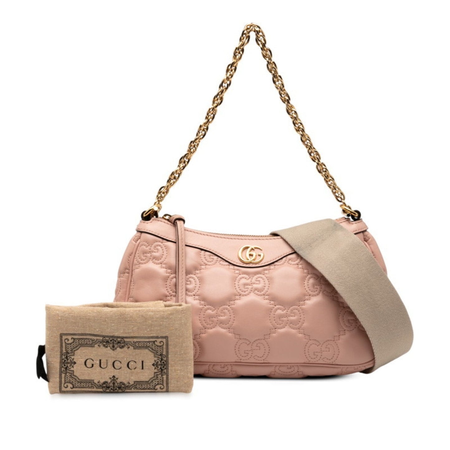 Gucci Pink Leather Handbag Shoulder Bag ( )