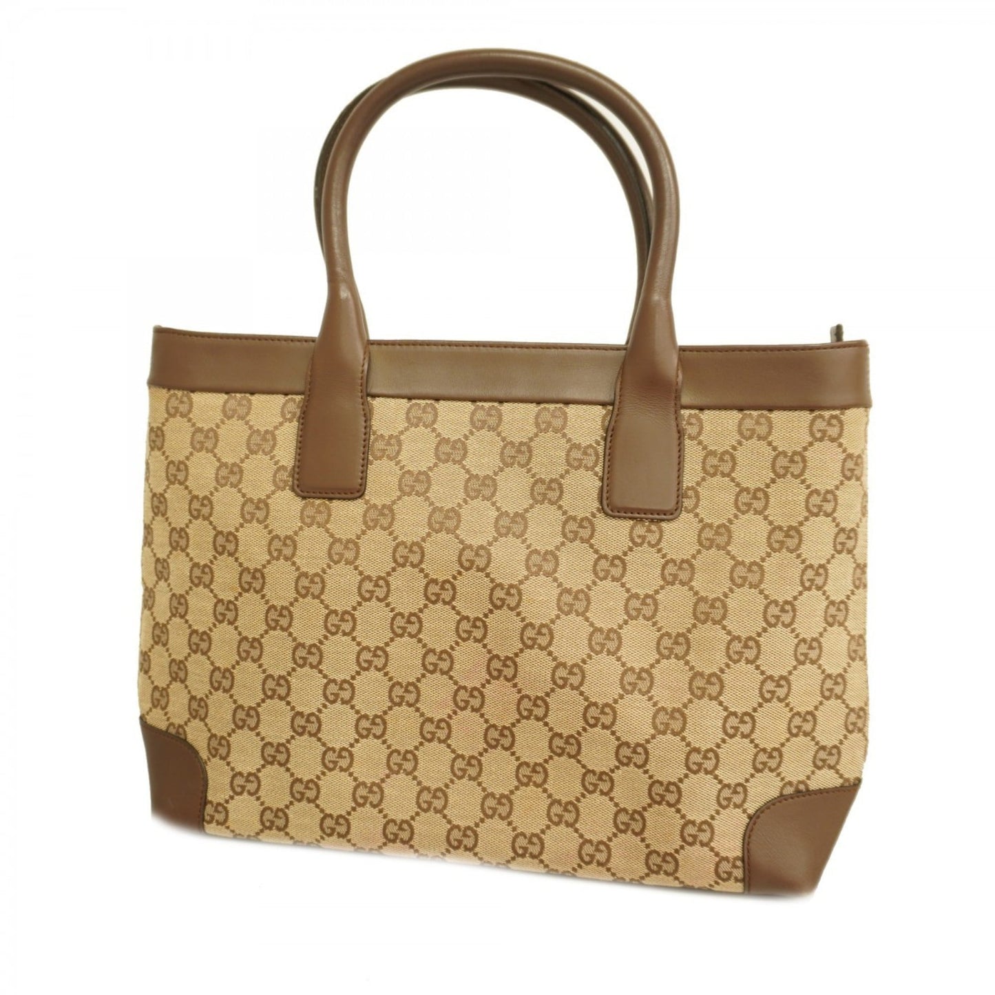 Gucci Beige Brown Canvas Tote Bag ( )