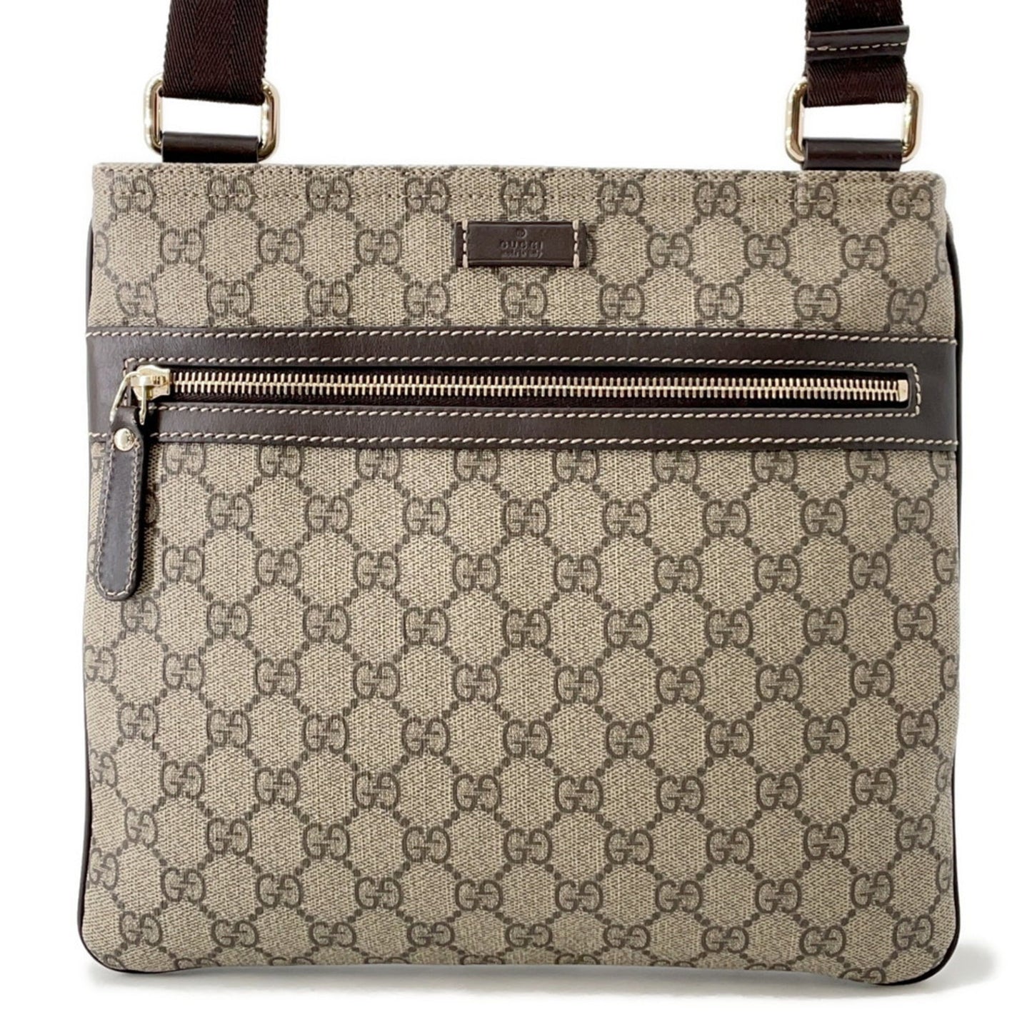 Gucci Brown Gg Supreme Leather Shoulder Bag ( )