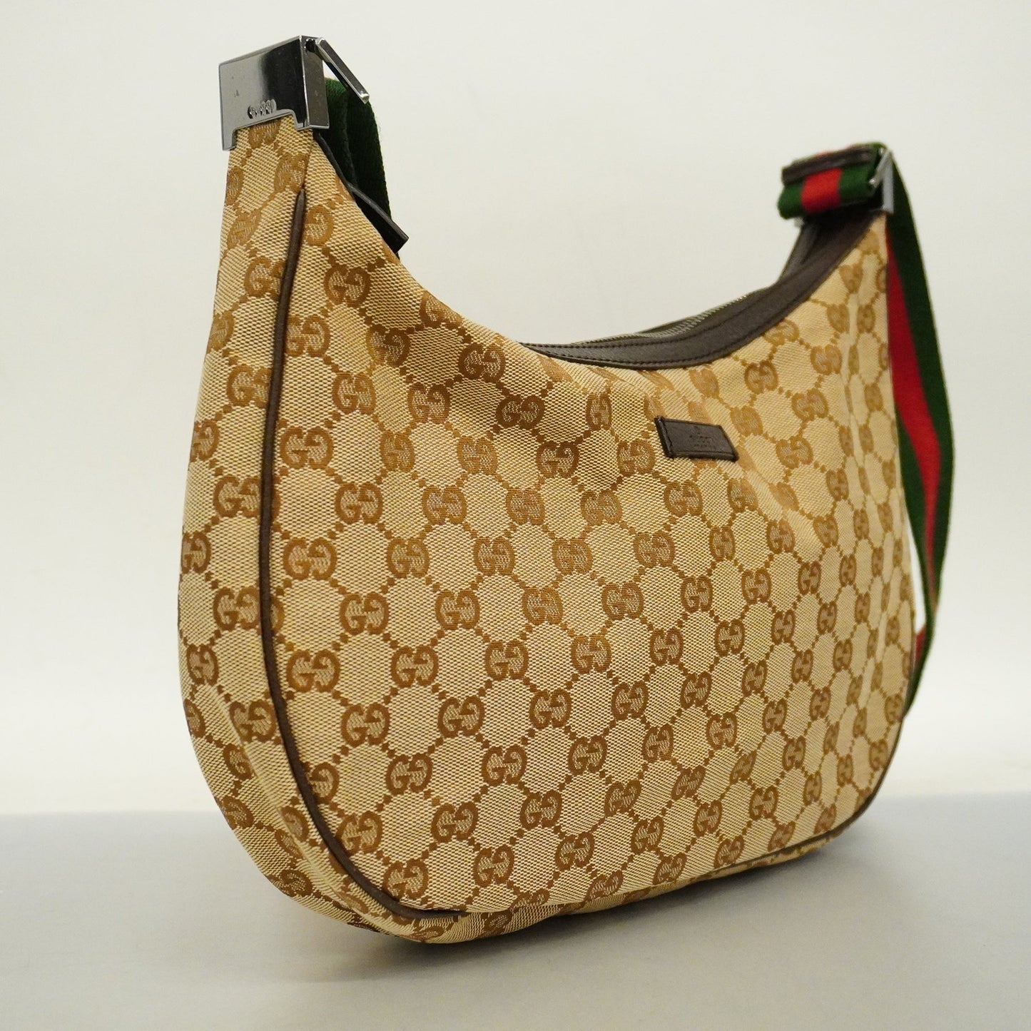 GUCCI Auth  Sherry Line Shoulder Bag 122790 Women's GG Canvas,Leather Beige,Brown