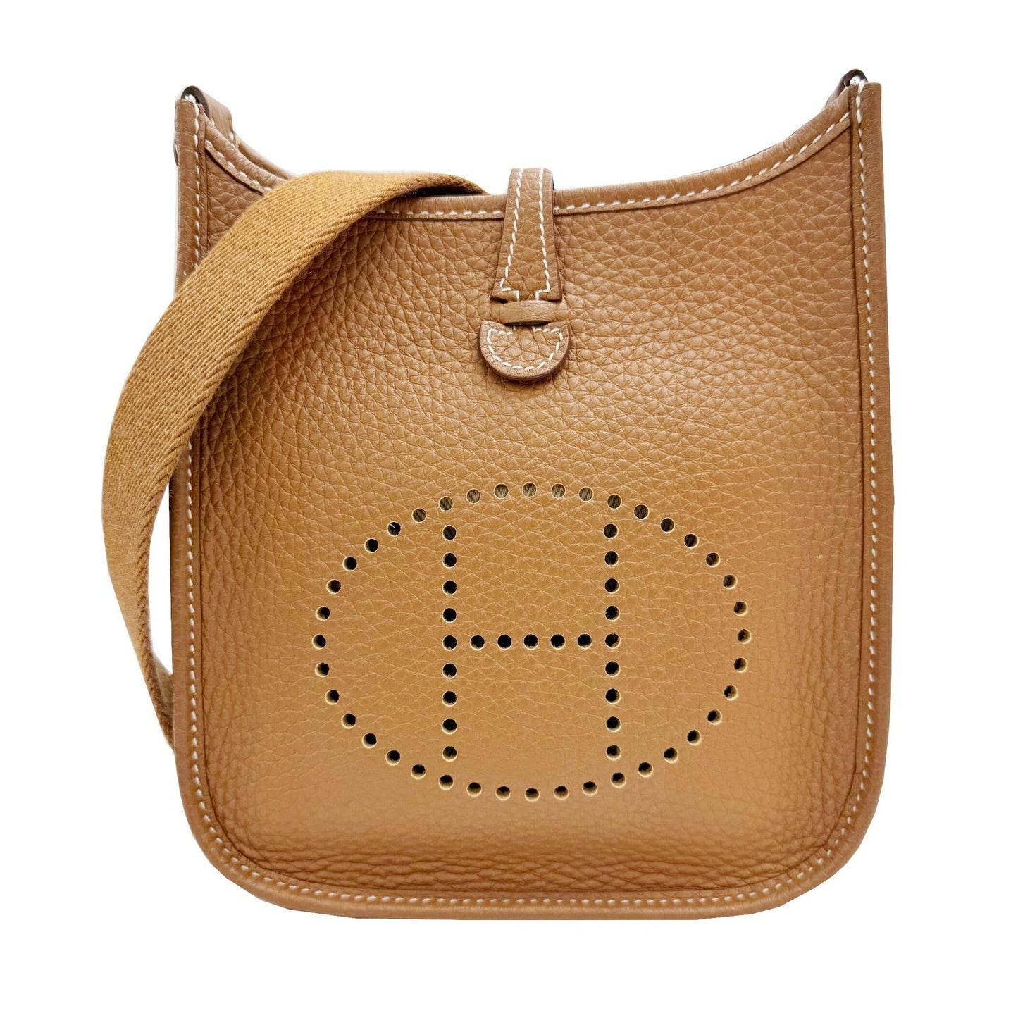 Hermes Gold Taurillon Clemence Leather Shoulder Bag ( )