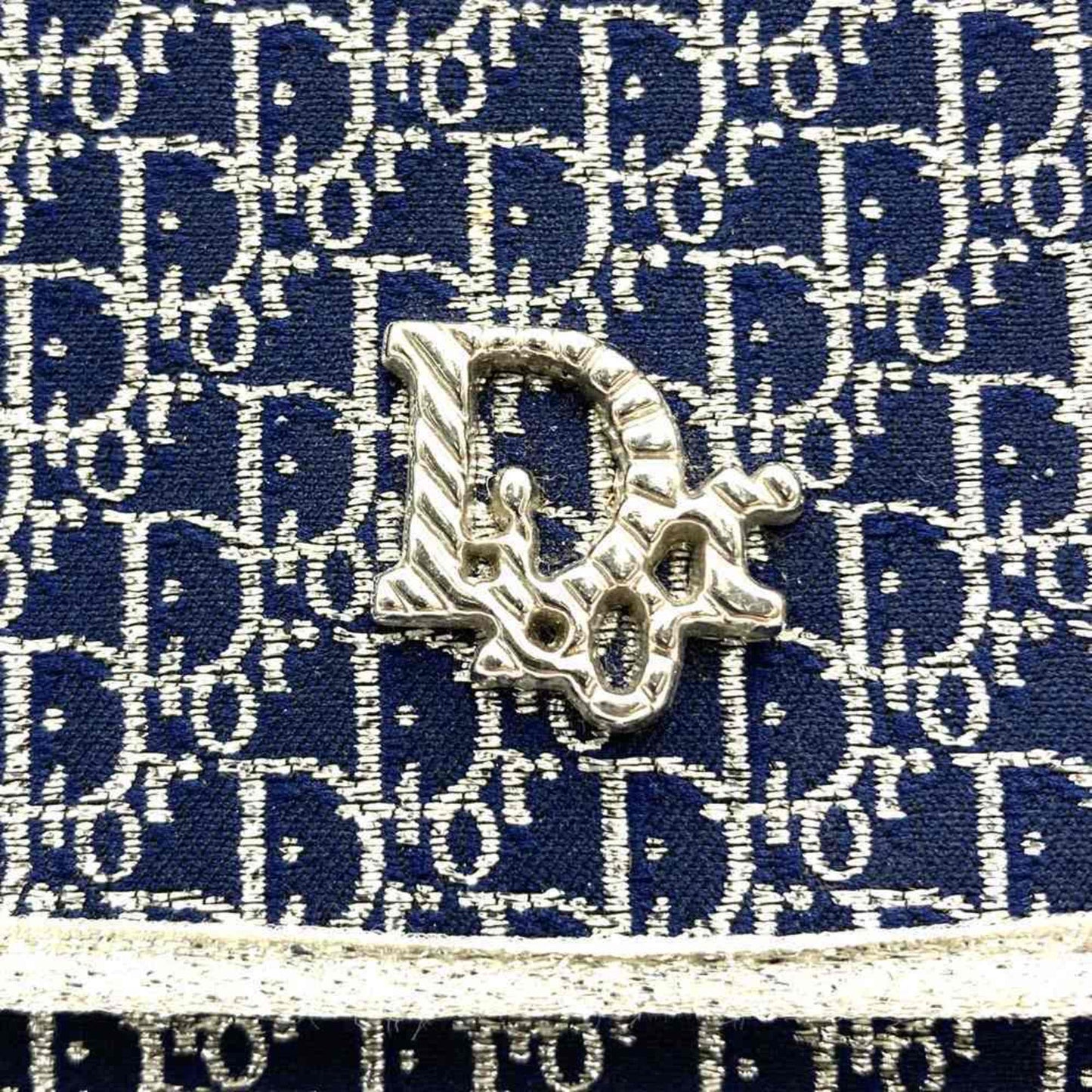 Christian Dior Navy Canvas Shoulder Bag ()