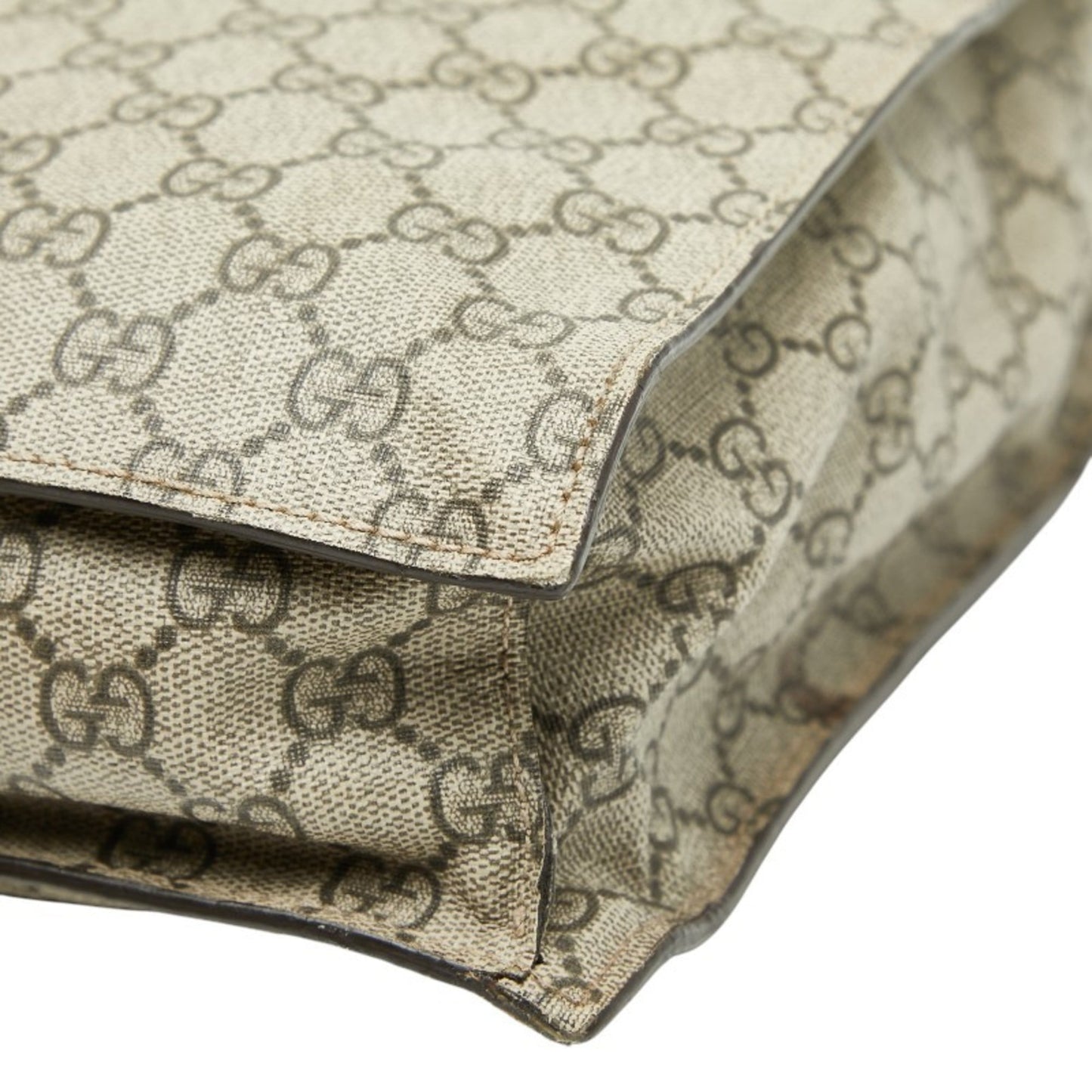 Gucci Beige Multi-Color Pvc Leather Shoulder Bag Tote Bag ( )