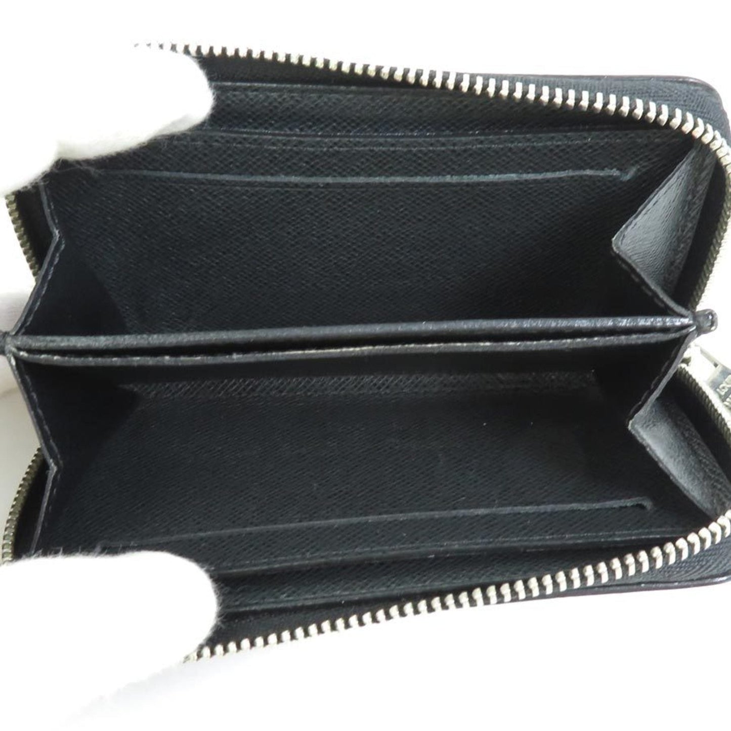 LOUIS VUITTON Coin Case Wallet Taiga Zippy Purse Ardoise Silver Men's M32832
