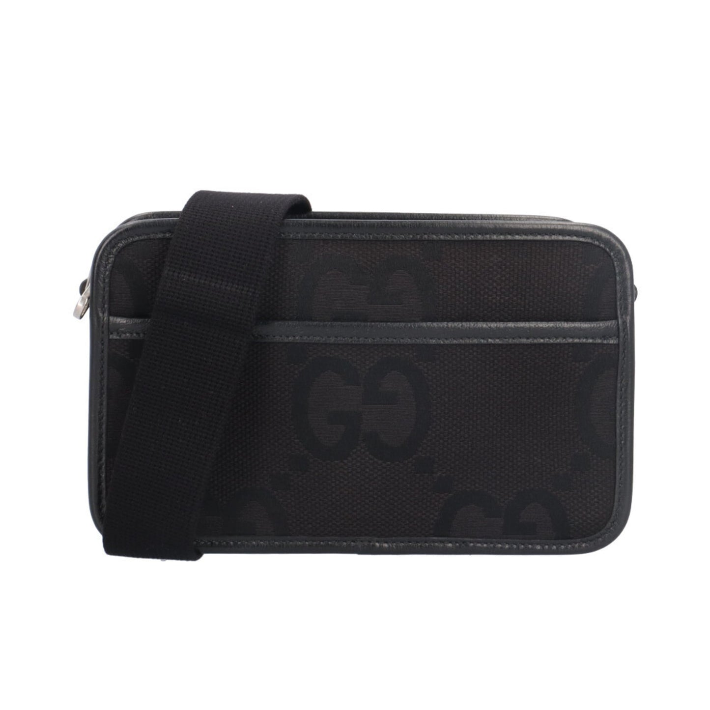 Gucci Black Gg Canvas Leather Shoulder Bag ( )