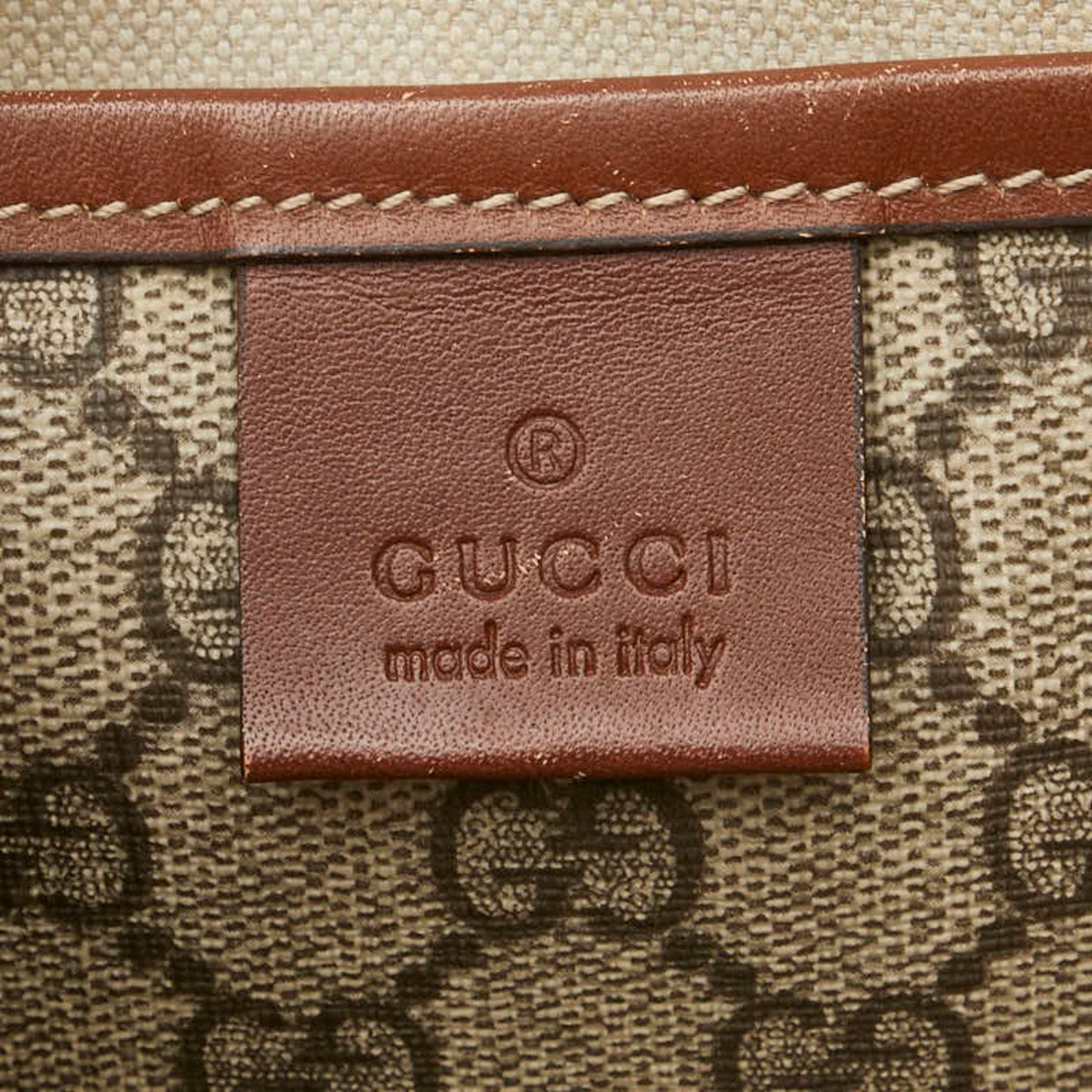 Gucci Beige Brown Pvc Leather Tote Bag ( )