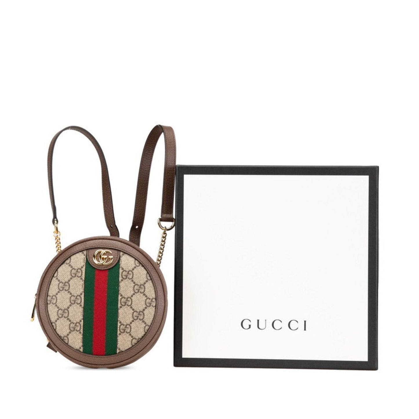Gucci Beige Brown Pvc Leather Backpack ( )