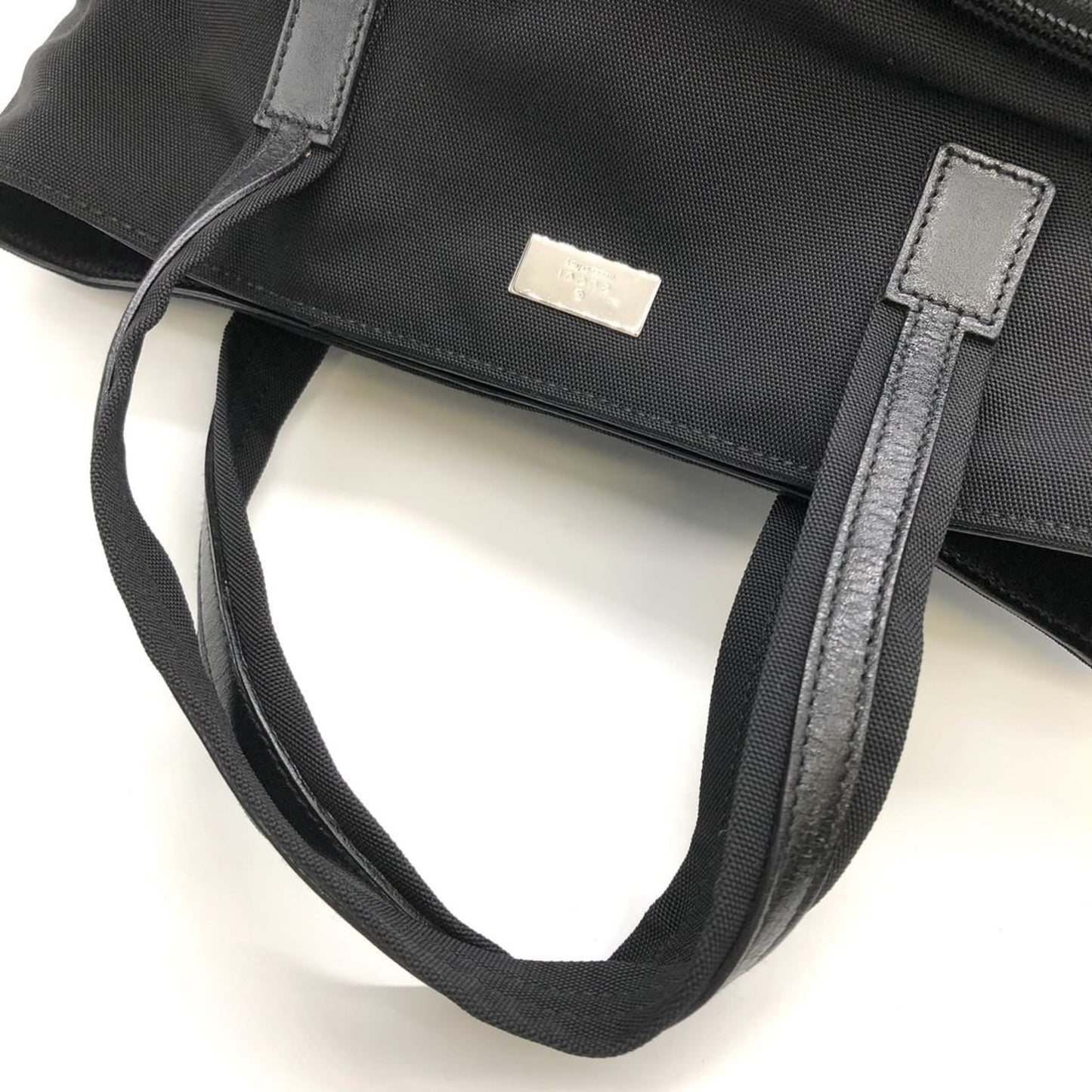 Gucci Black Nylon Leather Handbag ( )