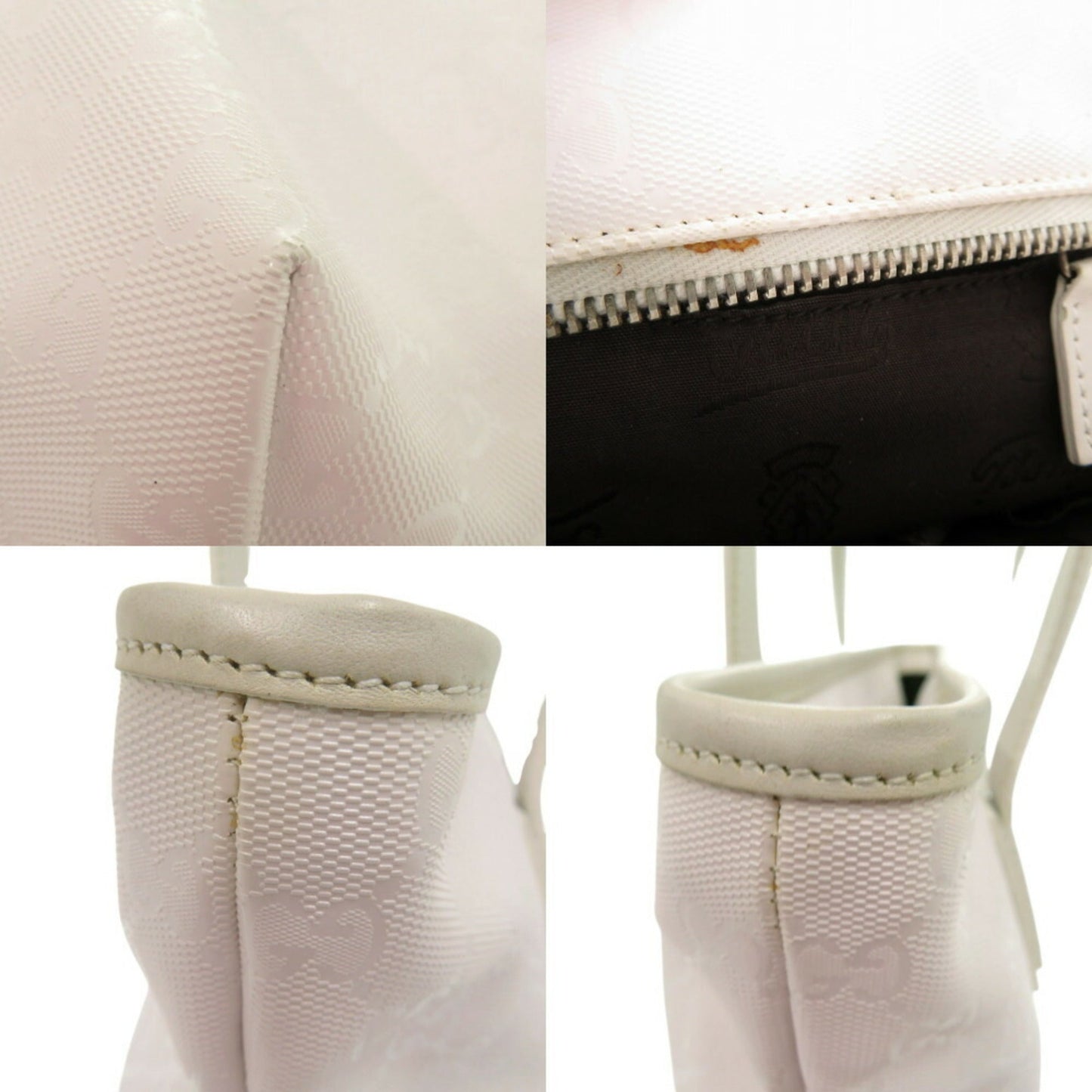 Gucci White Pvc Leather Tote Bag ( )