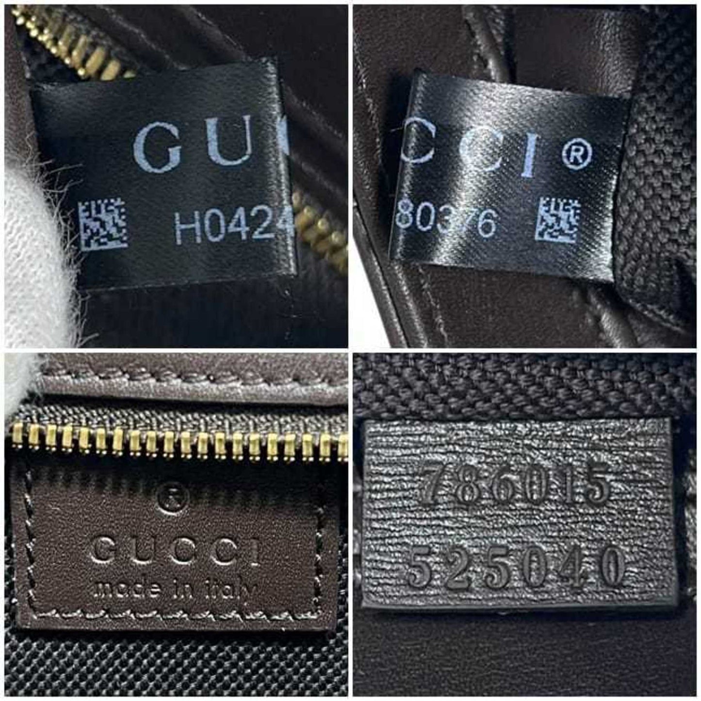 Gucci Beige Brown Canvas Leather Shoulder Bag ( )