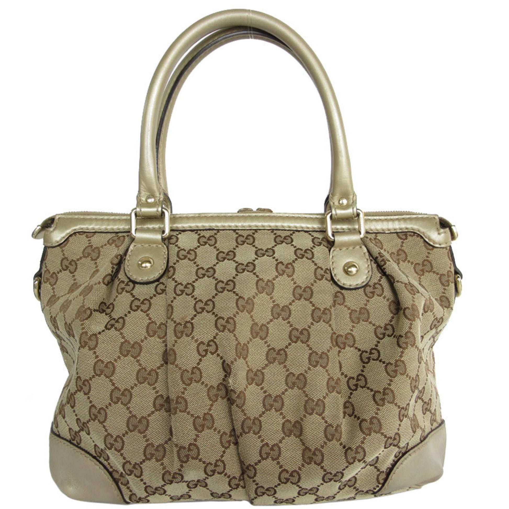 Gucci Leather Canvas Handbag