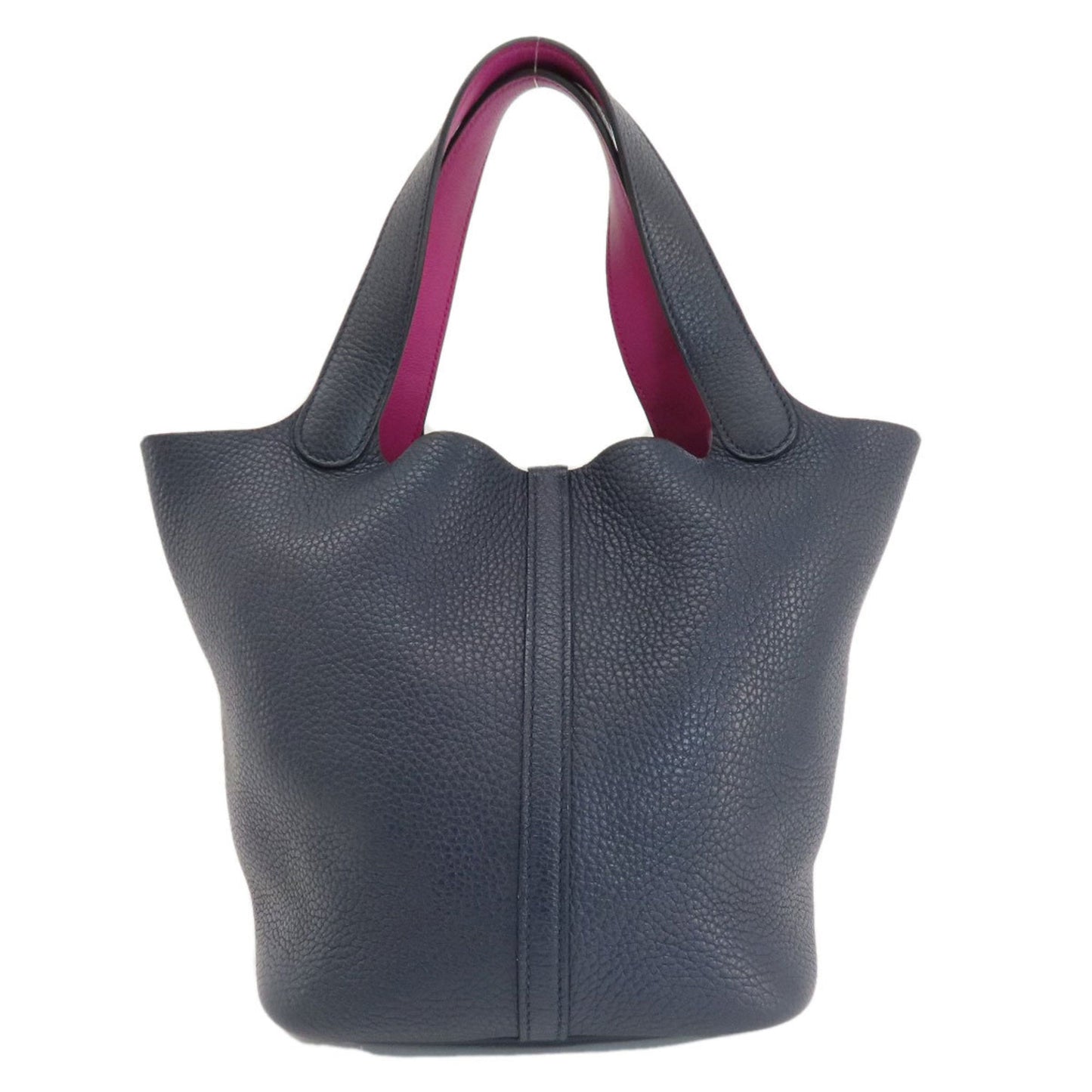 Hermes Picotin Blue Nuit Taurillon Clemence Leather Handbag ( )