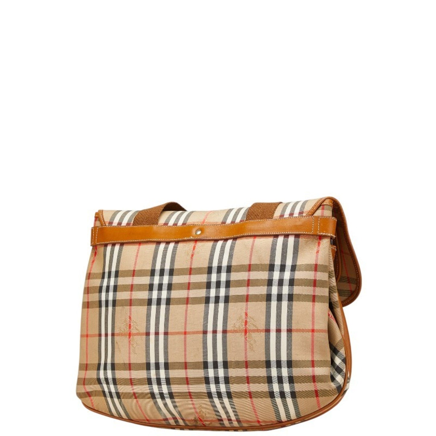 Burberry Beige Multi-Color Canvas Leather Shoulder Bag ( )