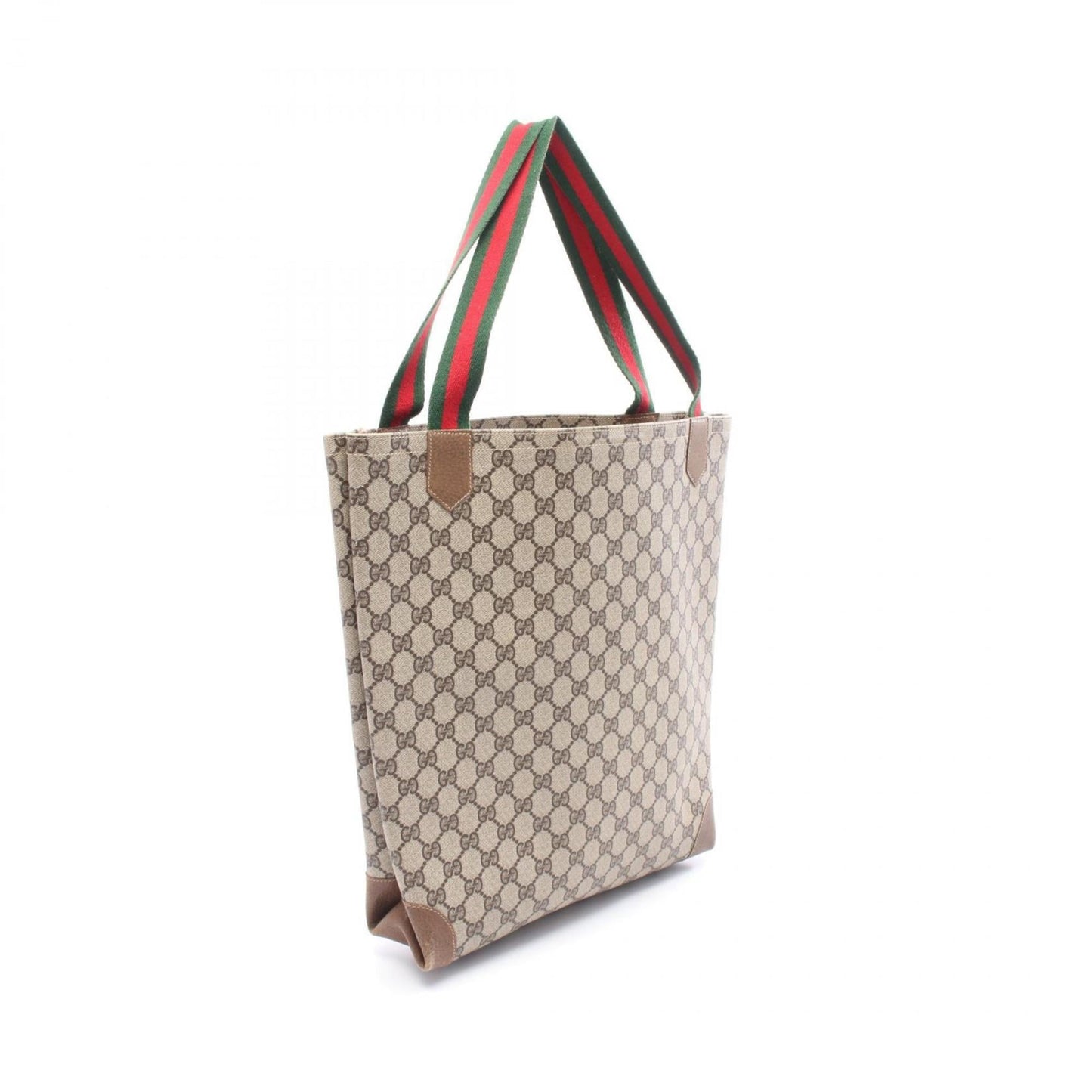 Gucci Gg Plus Beige Brown Pvc Leather Tote Bag ( )