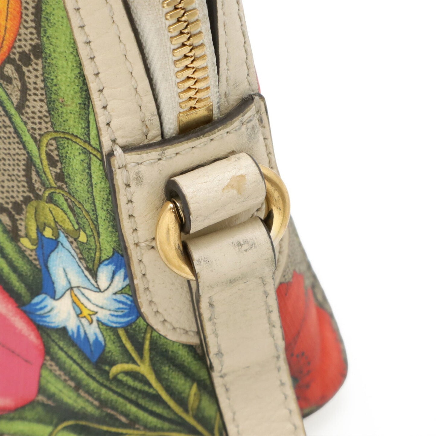 Gucci Beige Ivory Multi-Color Gg Supreme Canvas Leather Pochette Shoulder Bag ( )