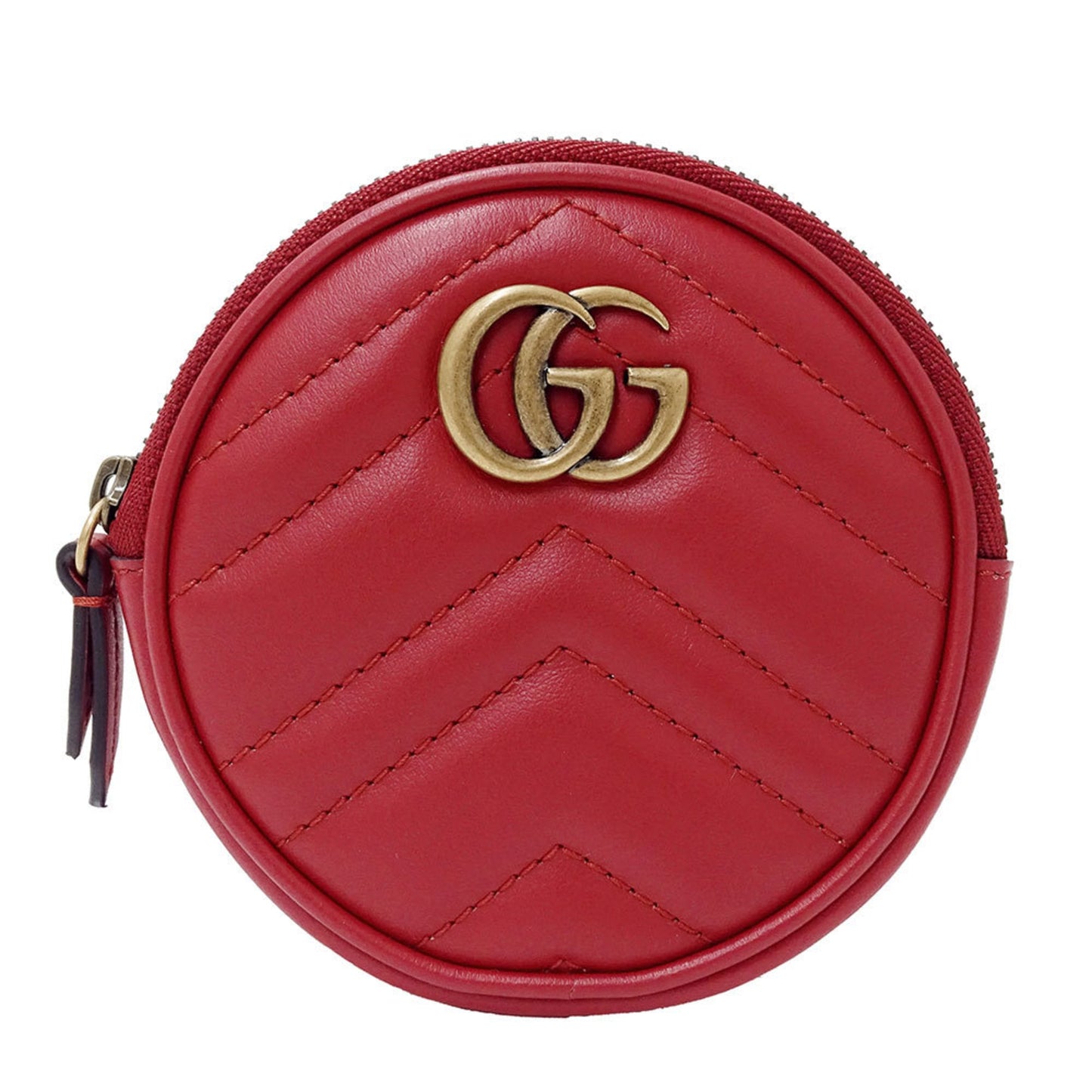 Gucci Red Color Leather Coin Purse/Coin Case ( )