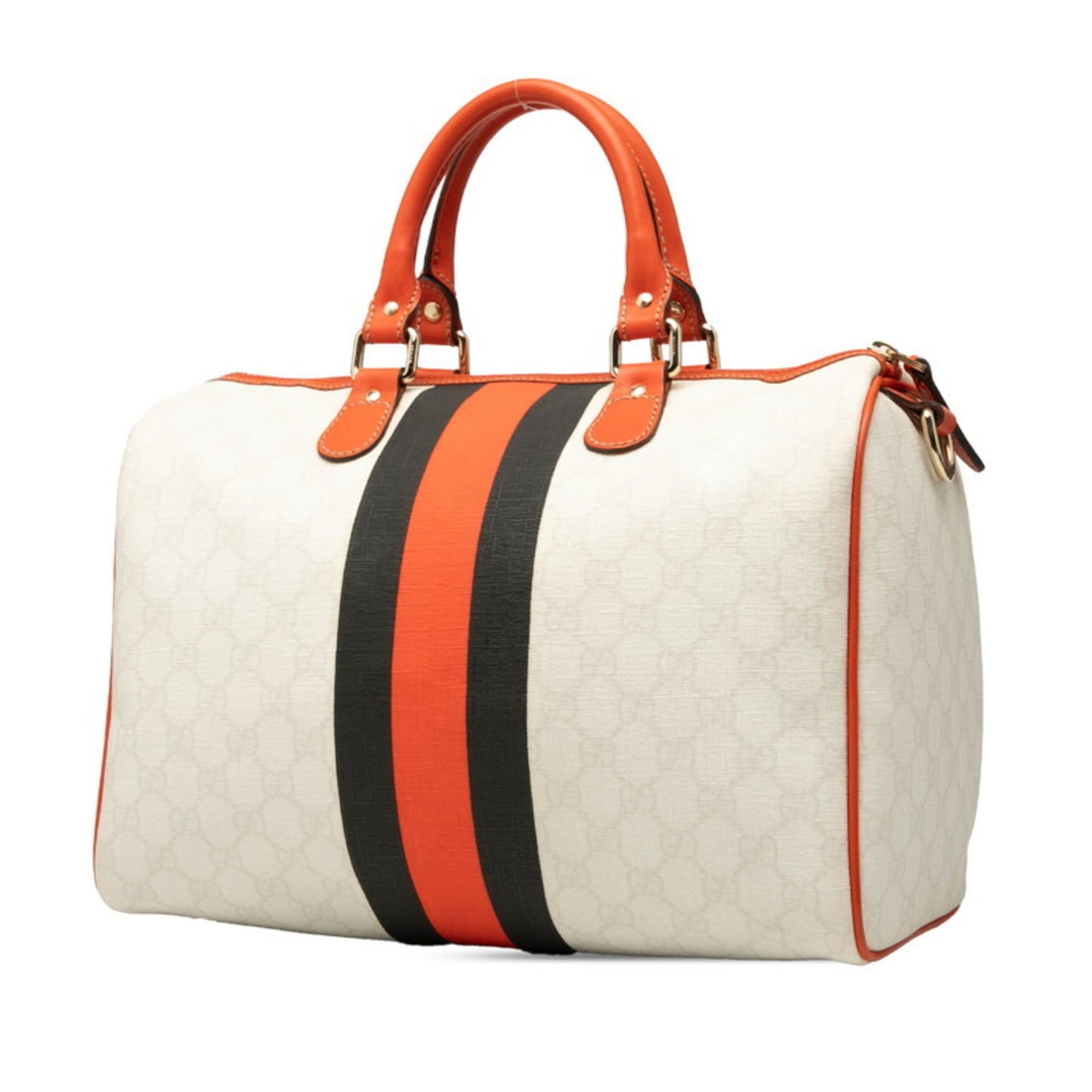 Gucci Black Orange White Pvc Leather Handbag ( )