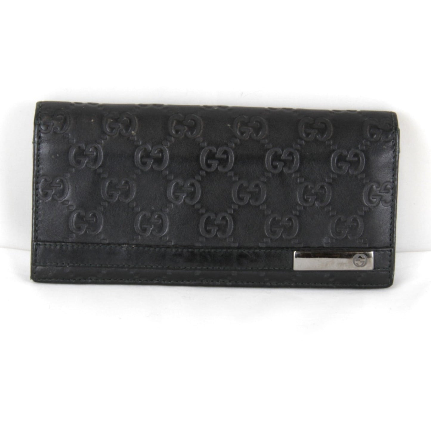 Gucci Black Gg Leather Long Wallet (Bi-Fold) ( )
