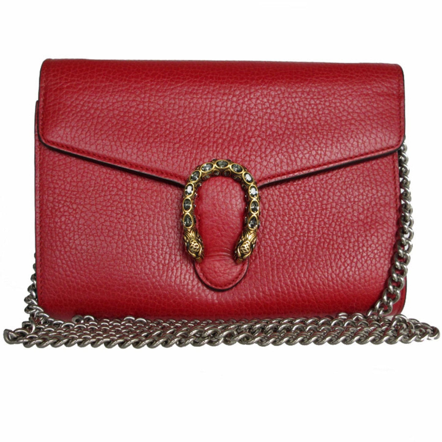 Gucci Red Color Leather Chain/Shoulder Wallet ( )