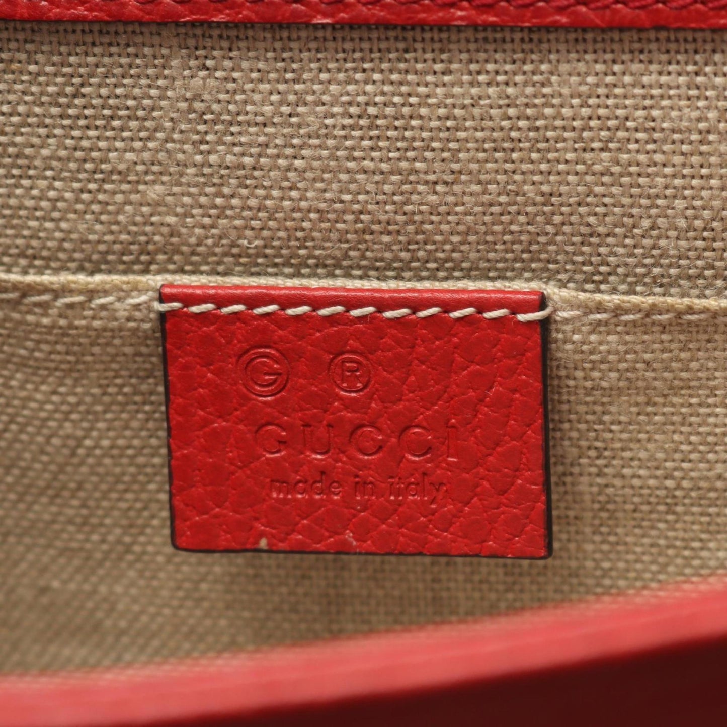 Gucci Red Color Leather Shoulder Bag ( )