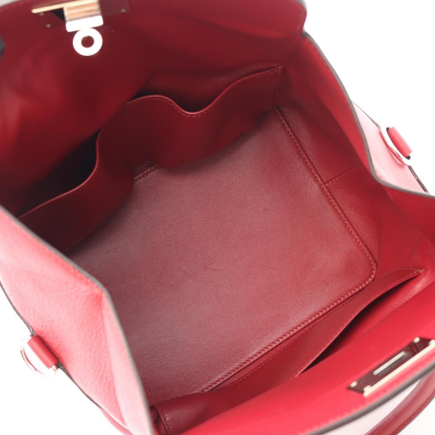 Hermes Red Color Leather Handbag ( )