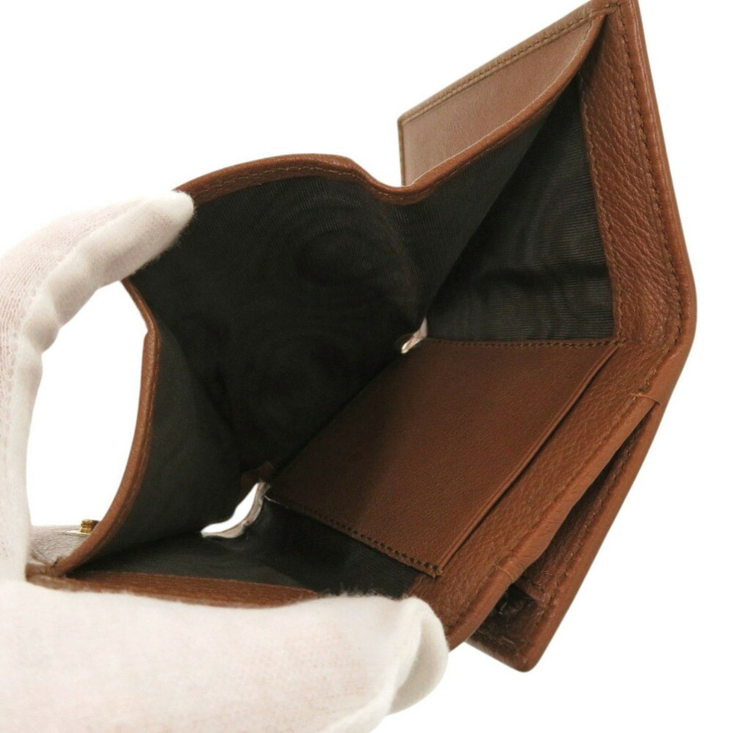 Gucci Bamboo Brown Leather Wallet (Tri-Fold) ( )