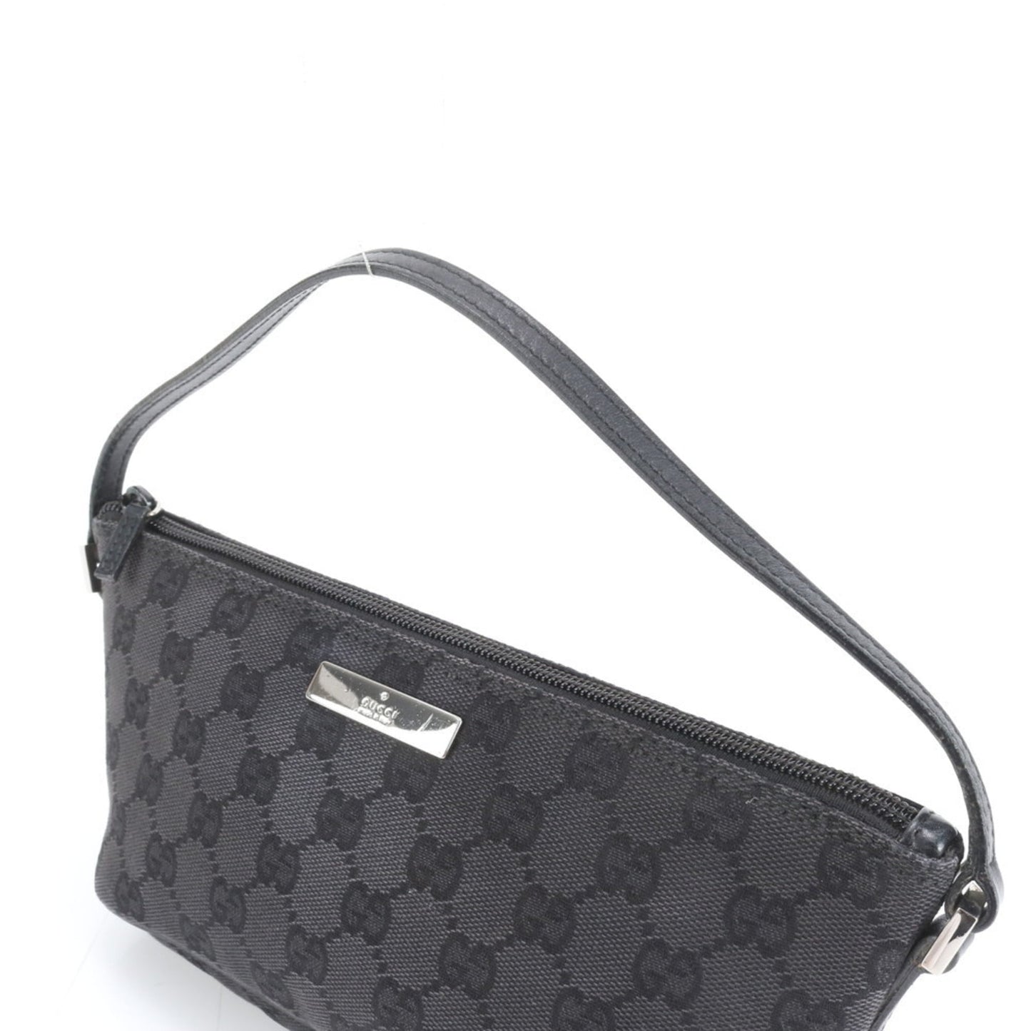 Gucci Black Leather Canvas Pouch Shoulder Bag ( )