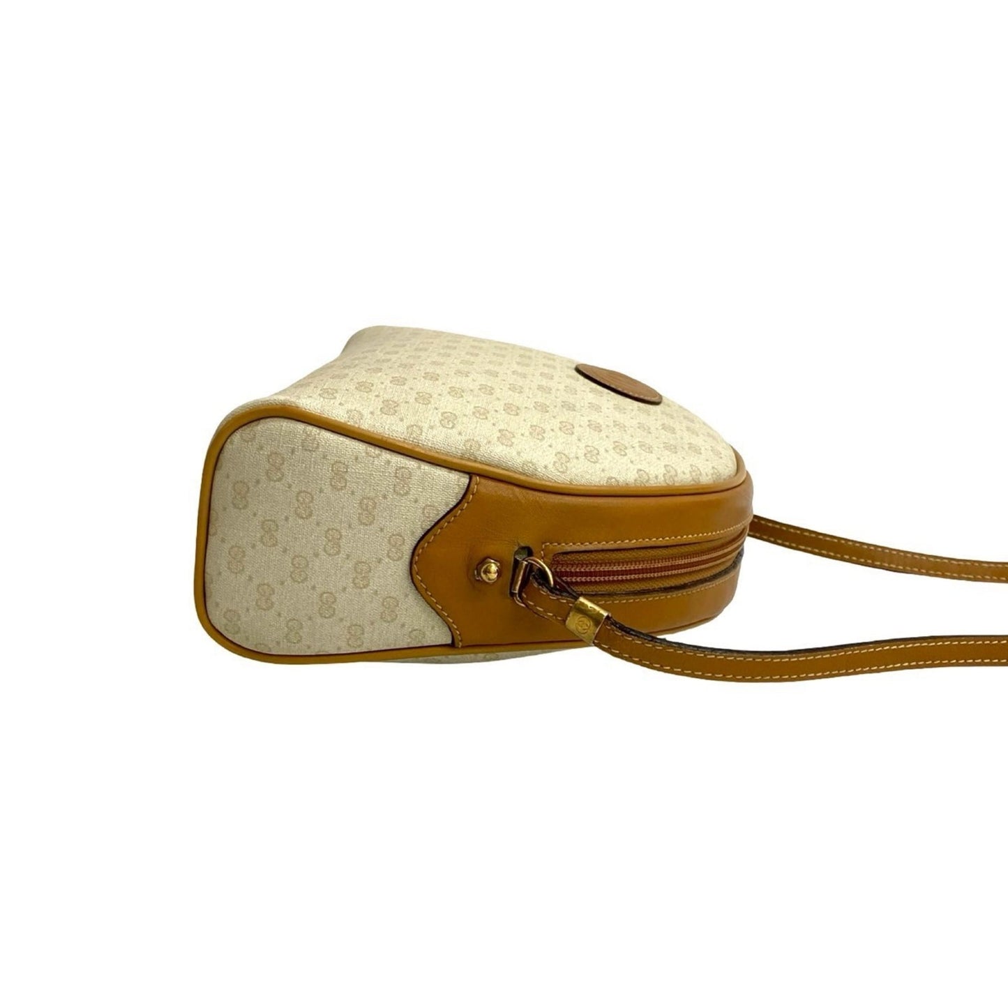 Gucci Brown Ivory Leather Pvc Pochette Shoulder Bag ( )