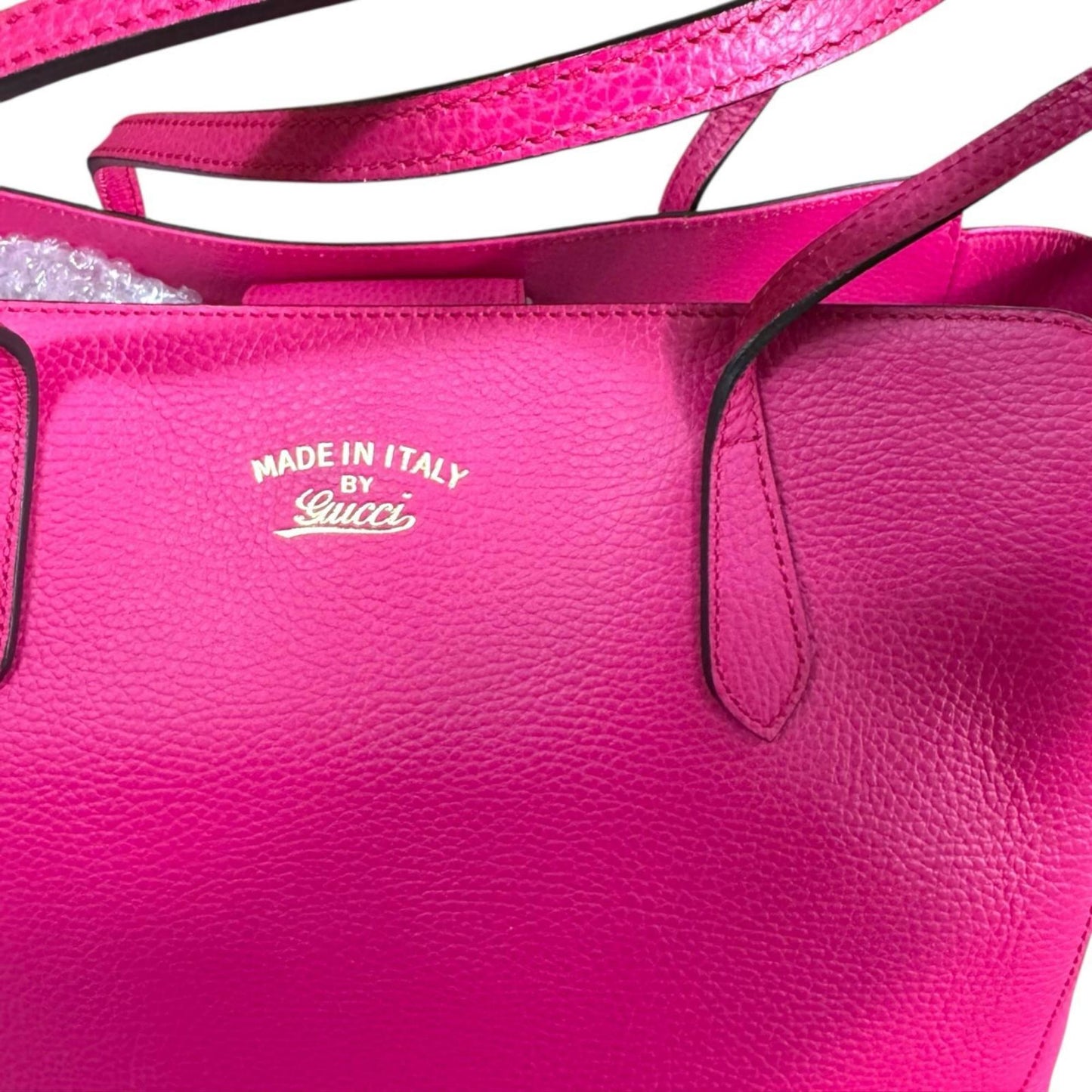 Gucci Gucci Swing Pink Leather Tote Bag ( )