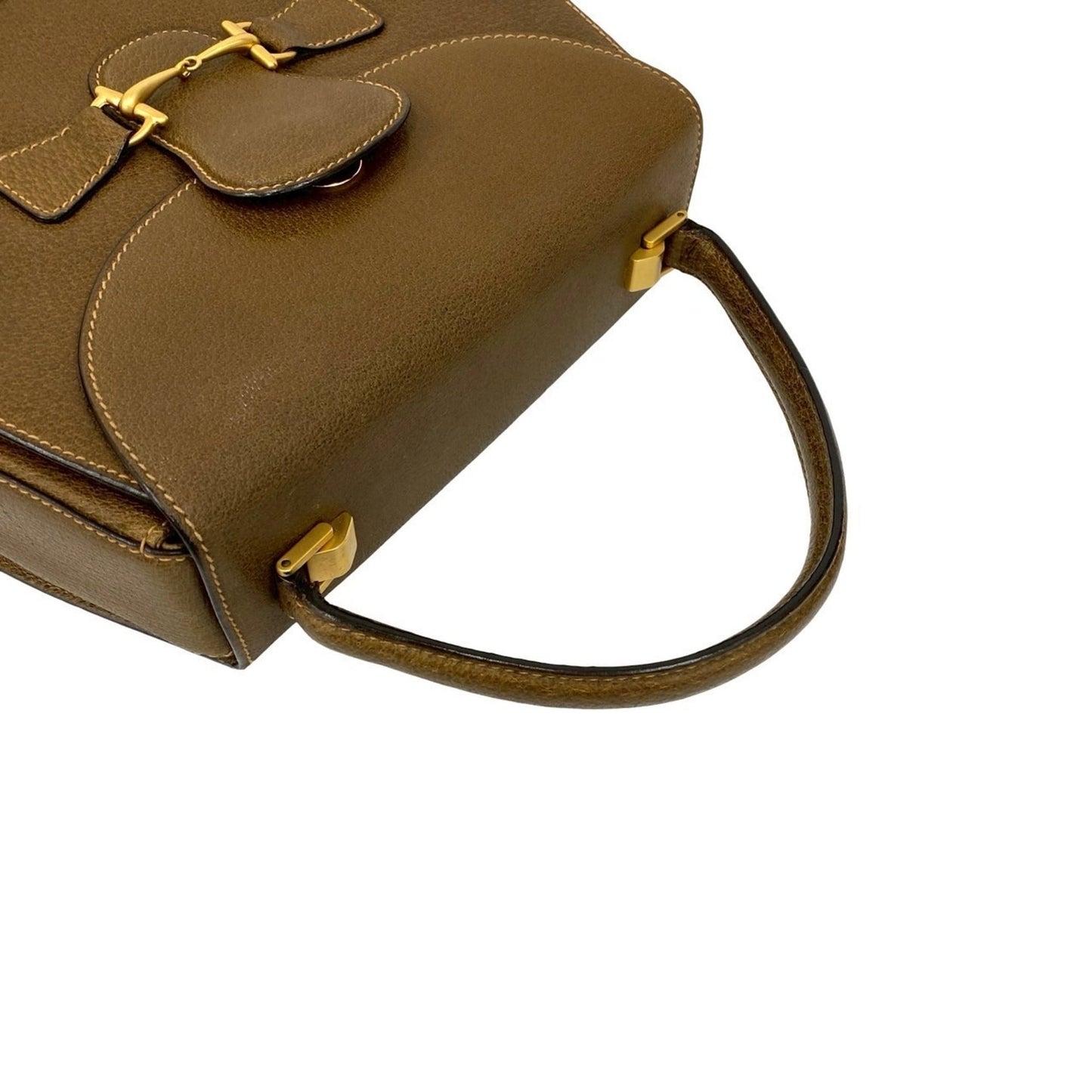 Gucci Brown Leather Handbag Tote Bag ( )