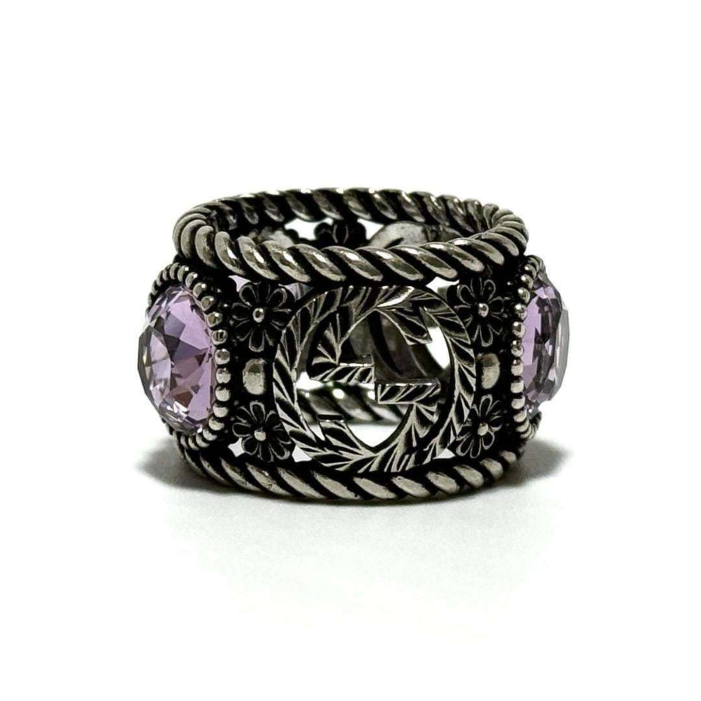Gucci Silver Rhinestone Silver 925 Band Ring ( )