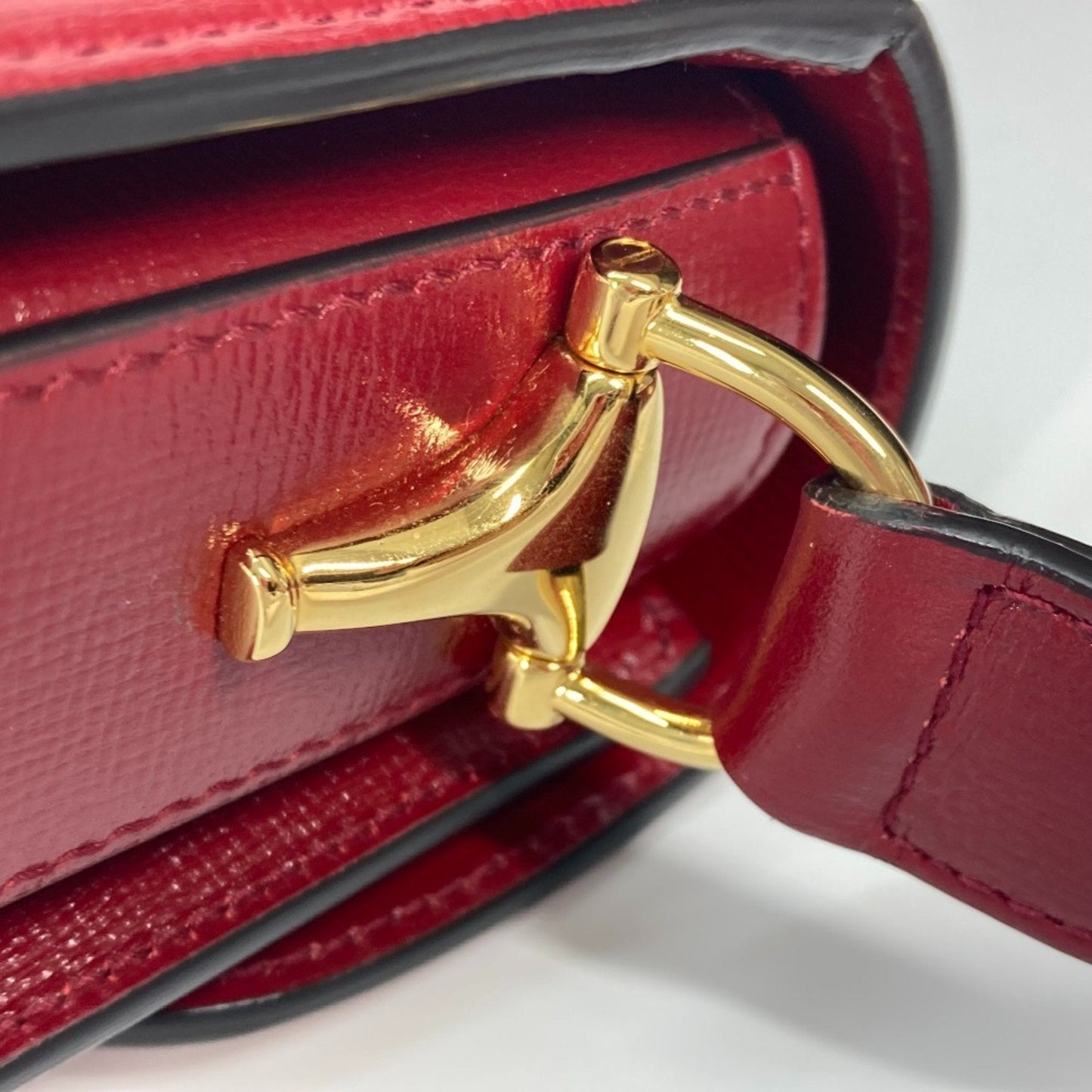Gucci Beige Red Color Gg Supreme Leather Shoulder Bag ( )