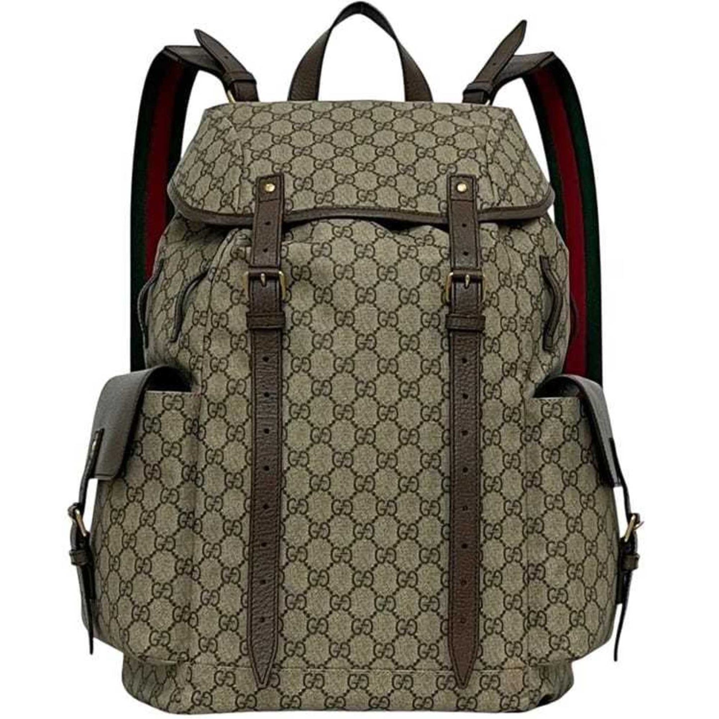 Gucci Sherry Line Beige Brown Gg Supreme Backpack ( )