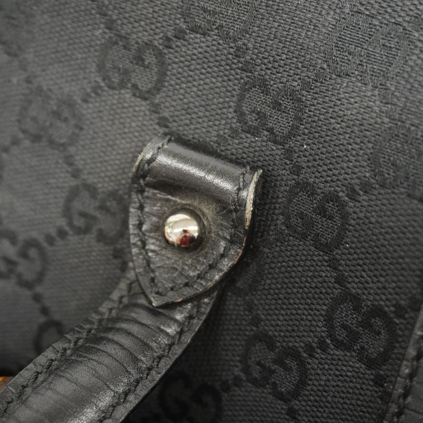 GUCCI Auth  Bamboo Handbag 111713 Women's GG Canvas Handbag Black