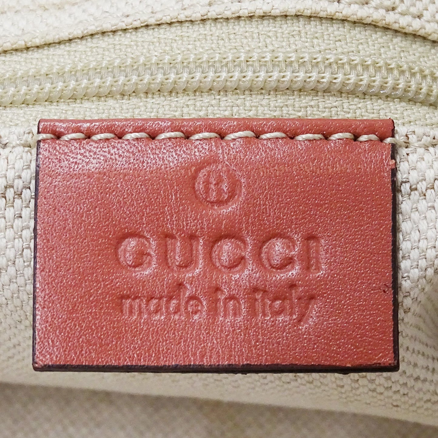 Gucci Beige Pink Canvas Leather Handbag Shoulder Bag ( )