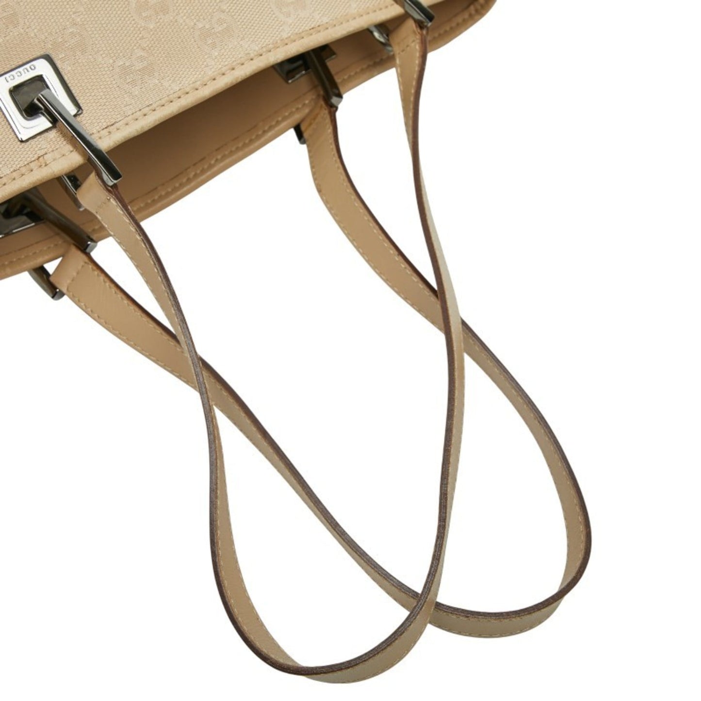 Gucci Beige Canvas Leather Handbag ( )