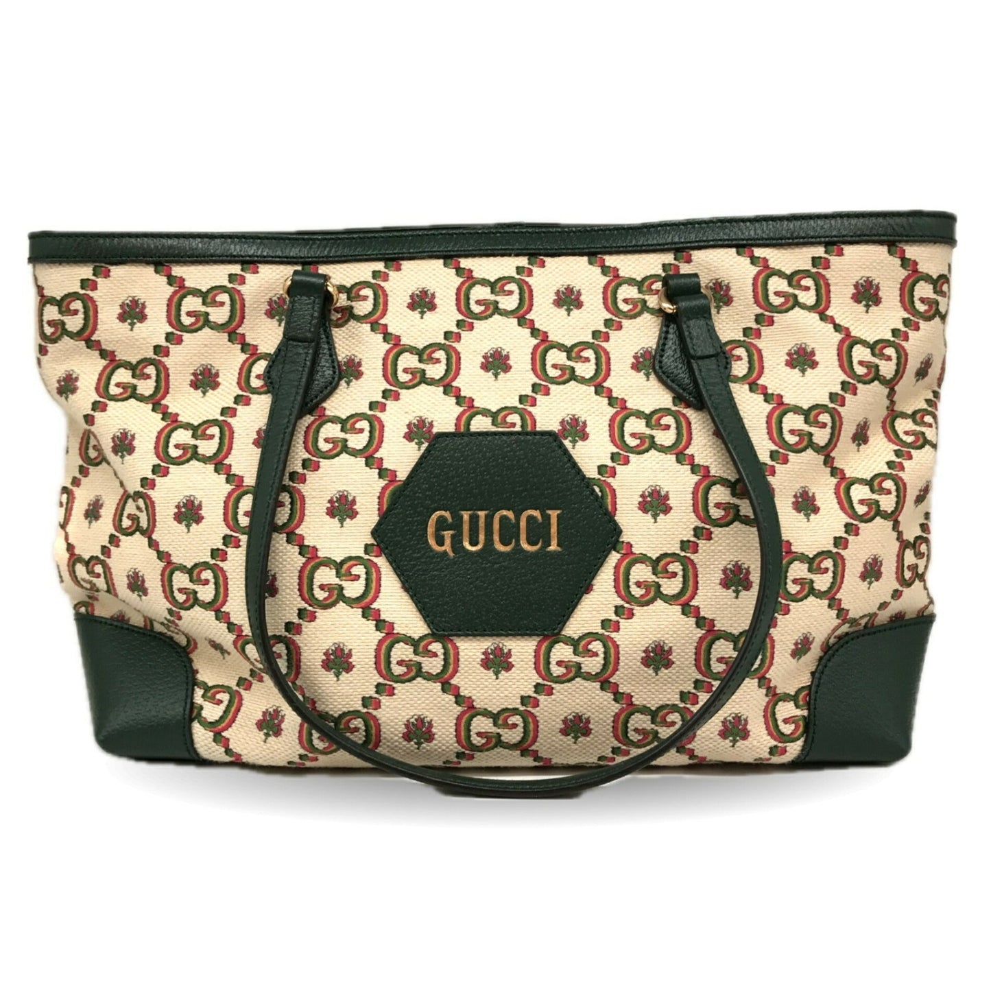 Gucci Gg Canvas Green Gg Canvas Tote Bag ( )