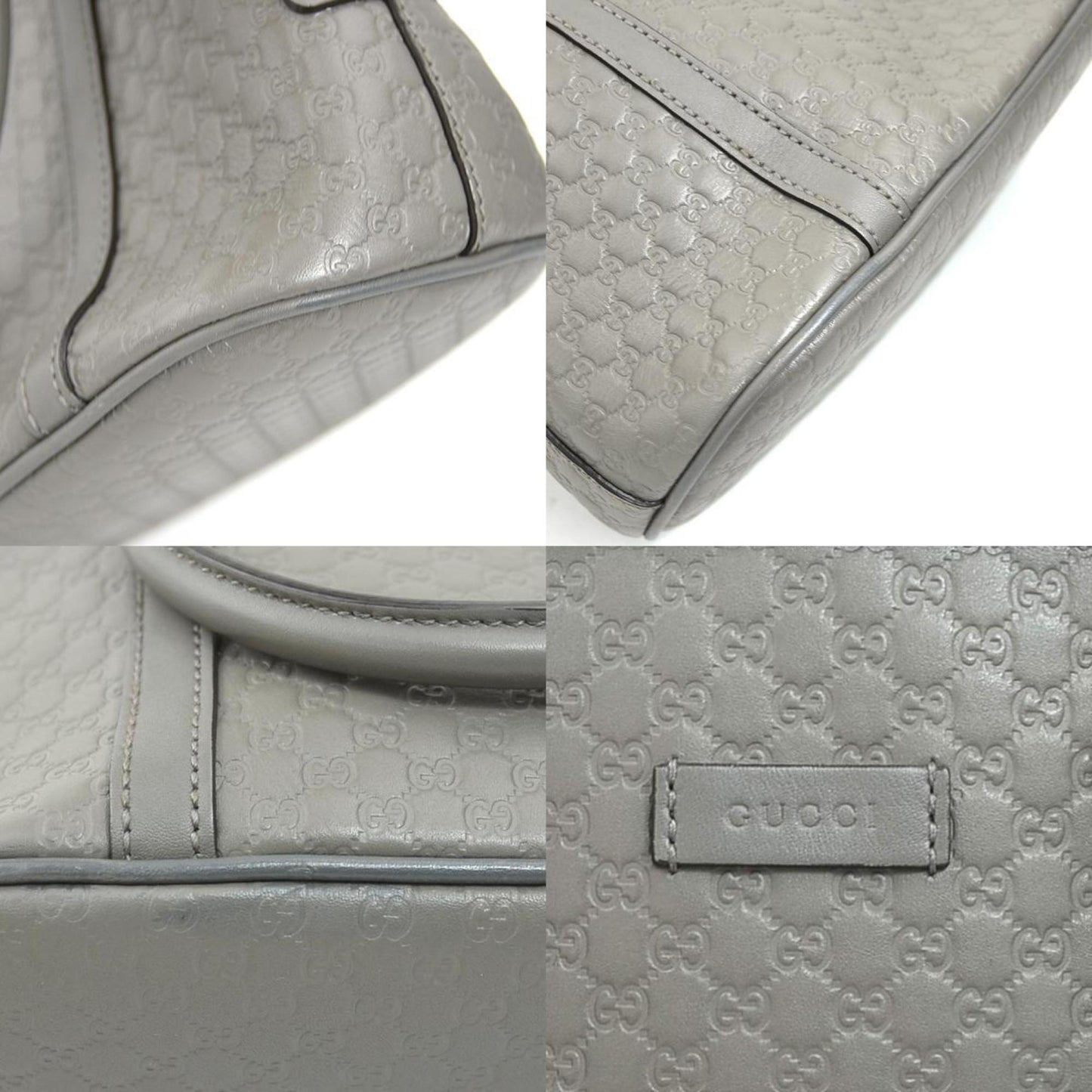 Gucci Gray Leather Handbag Shoulder Bag ( )