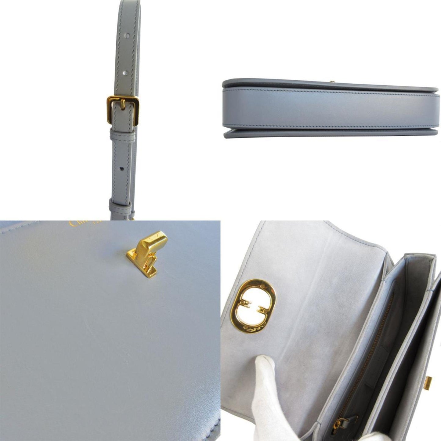 Christian Dior Gray Leather Shoulder Bag ()
