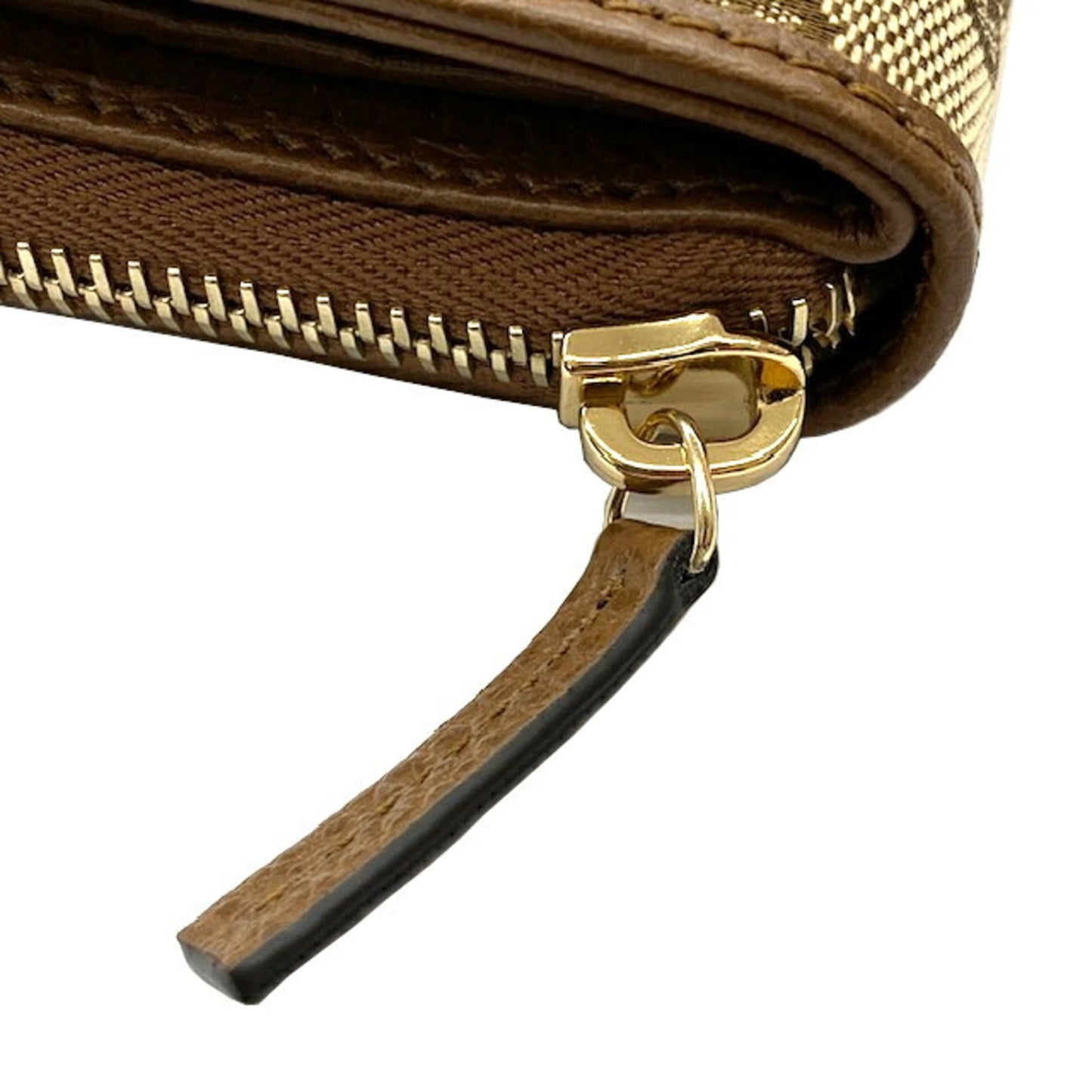 Gucci Beige Brown Gg Canvas Leather Wallet (Bi-Fold) ( )