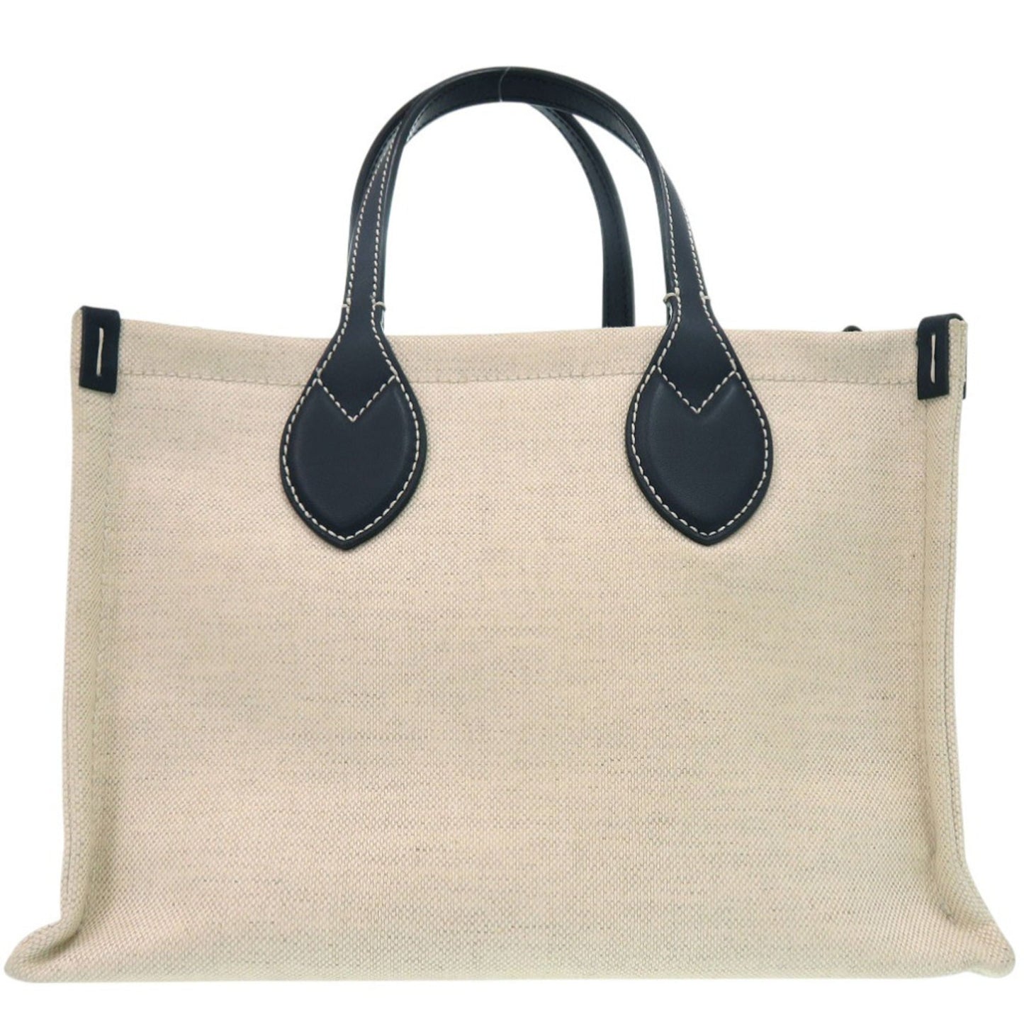 Gucci Navy Canvas Leather Tote Bag ( )