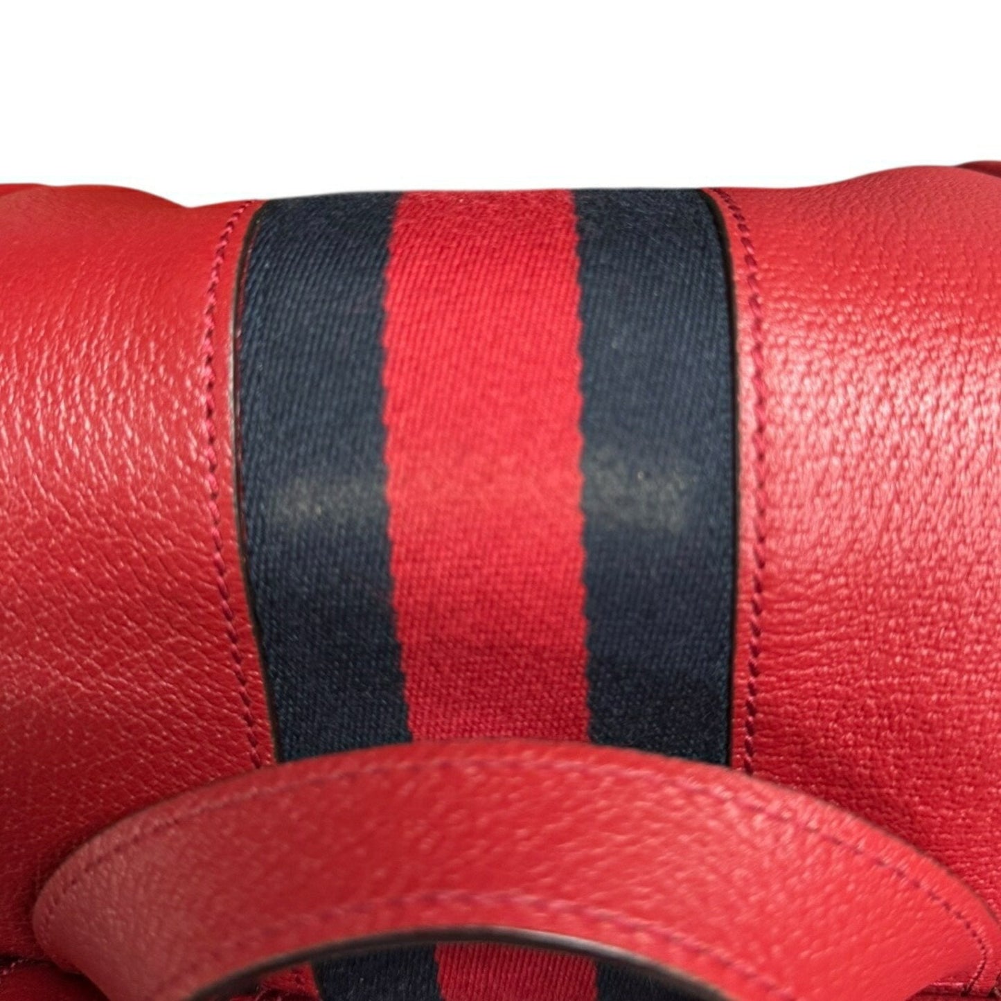 Gucci Navy Red Color Leather Backpack ( )