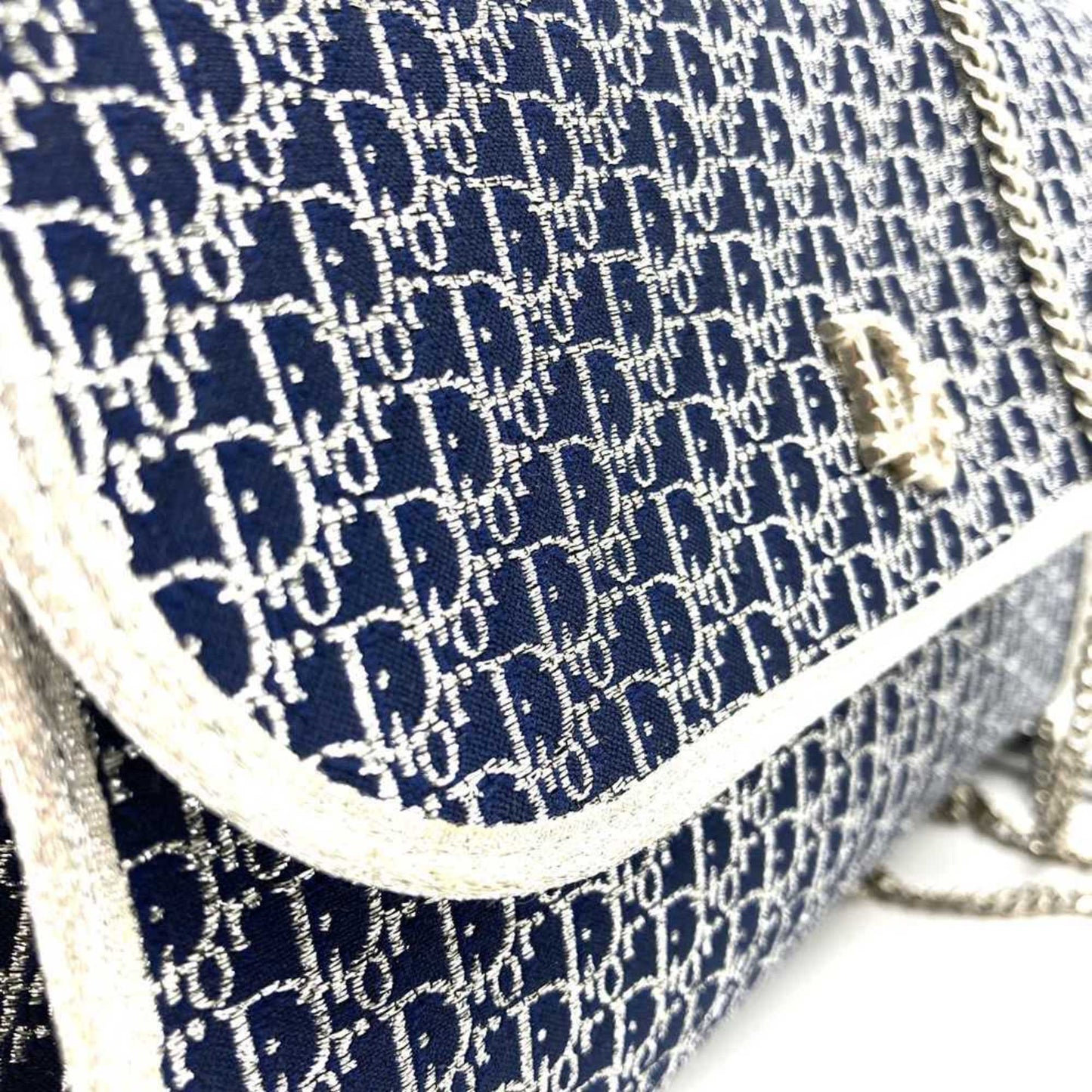 Christian Dior Navy Canvas Shoulder Bag ()