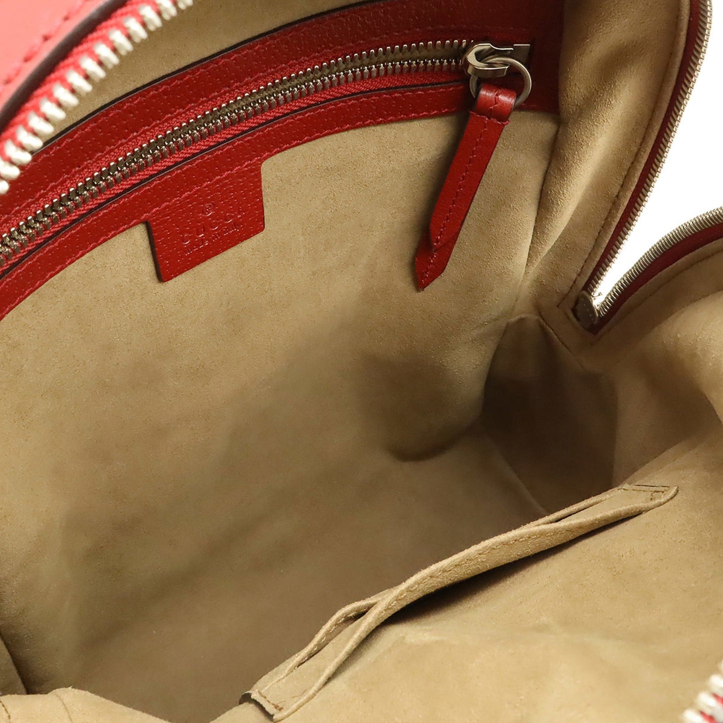 Gucci Beige Multi-Color Red Color Gg Supreme Leather Backpack ( )
